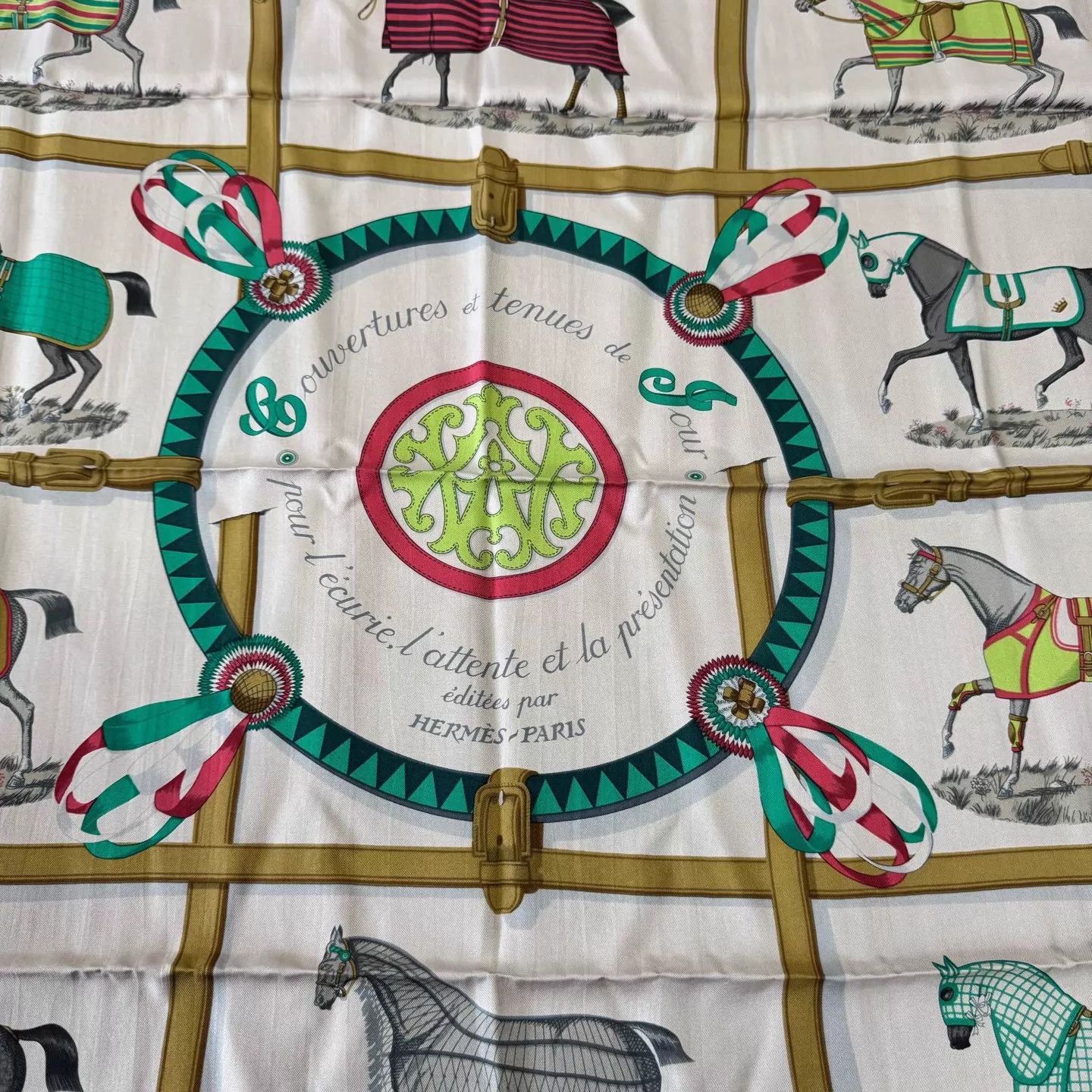 Hermes Hermès Cheval en Parade Silk Scarf NWT 10 Horse Patterns Size ONE SIZE - 2 Thumbnail
