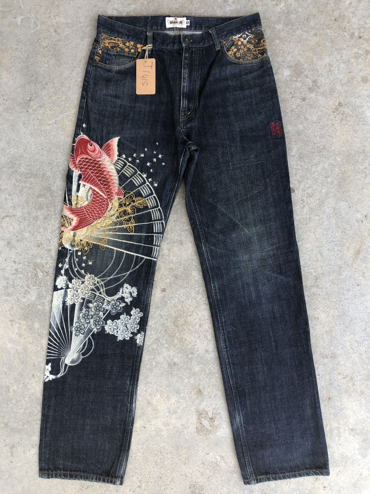 Karakuri Tamashii Karakuri Tamashii Embroidered Multipocket Distressed Size US 33 - 2 Thumbnail