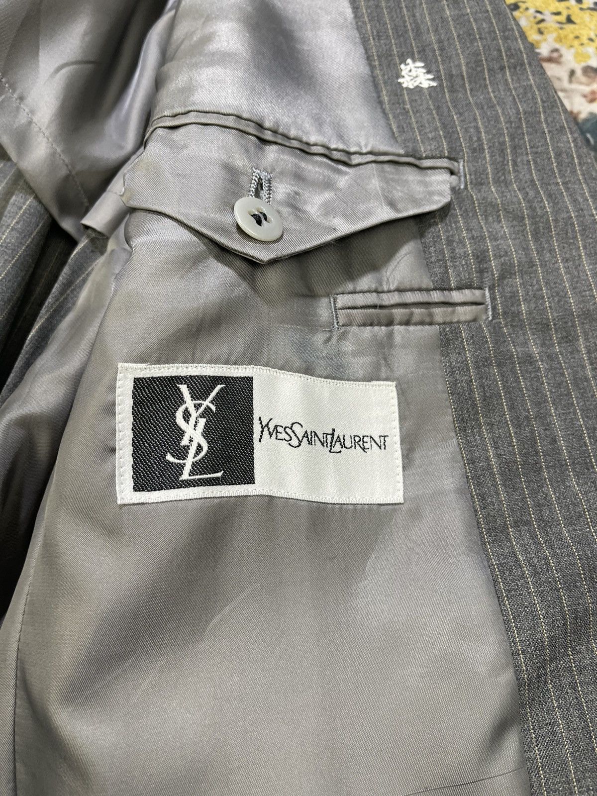 Yves Saint Laurent Yvest Saint Laurent Pinstripes Grey Blazer Size US S / EU 44-46 / 1 - 13 Thumbnail