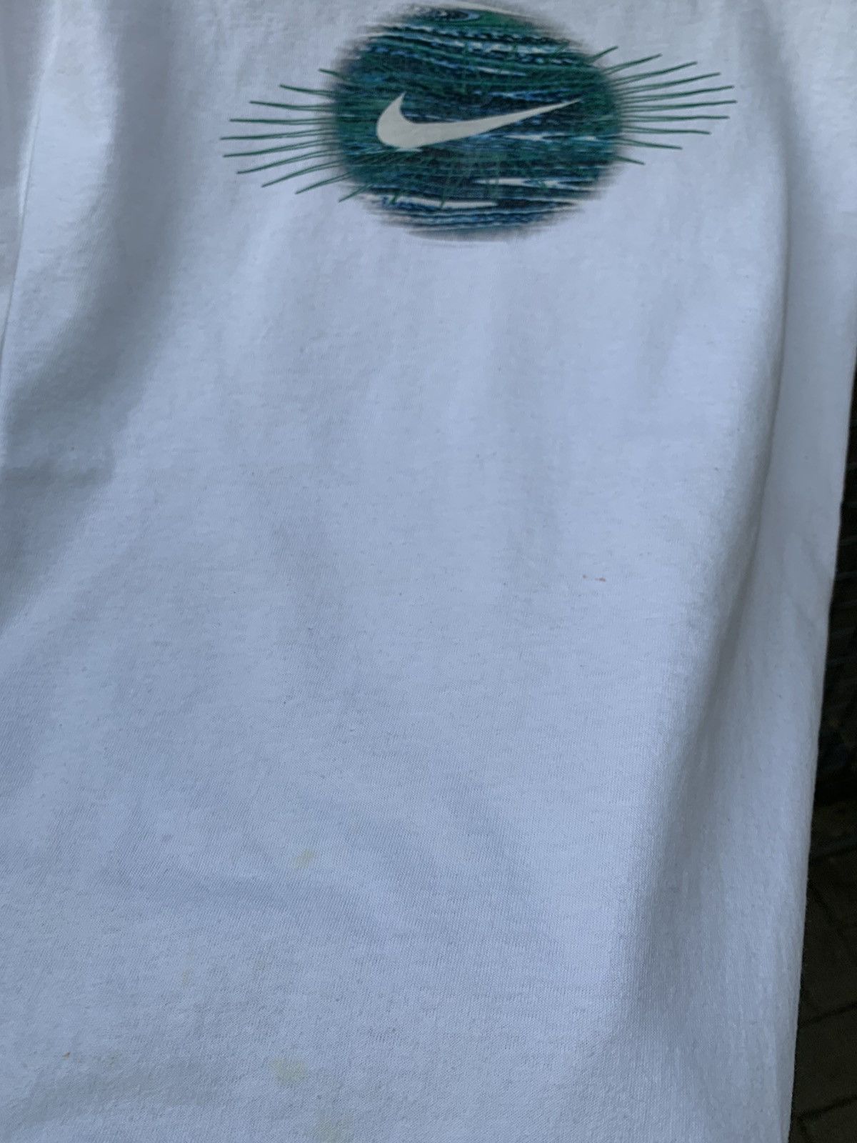 Nike × Vintage Vintage 90s Nike Thrashed Shirt Y2K Streetwear Tee Size US L / EU 52-54 / 3 - 11 Thumbnail