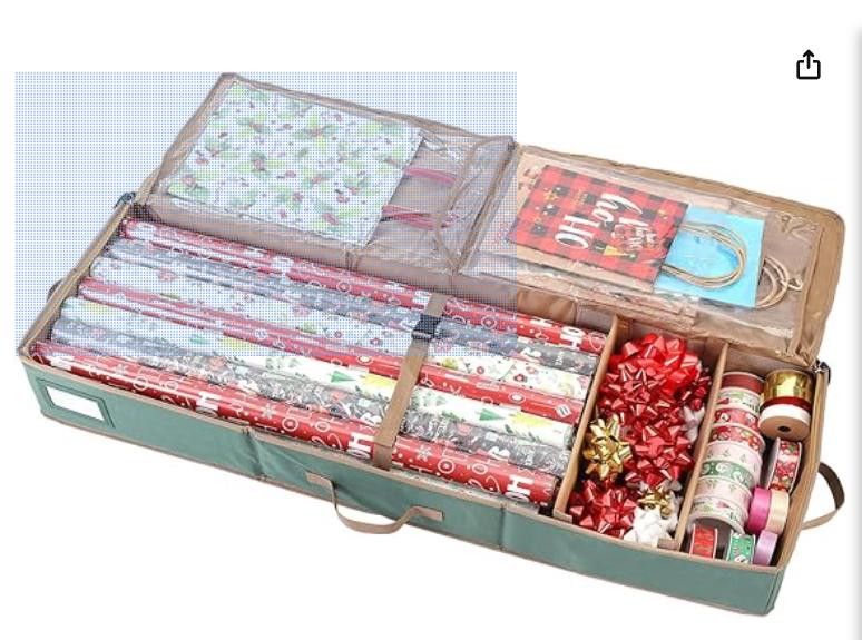 NBDN Nobrandedon Wrapping Paper Storage, Canvas,up to 20 Rolls,42W x 14D x 5H Size ONE SIZE - 1 Thumbnail
