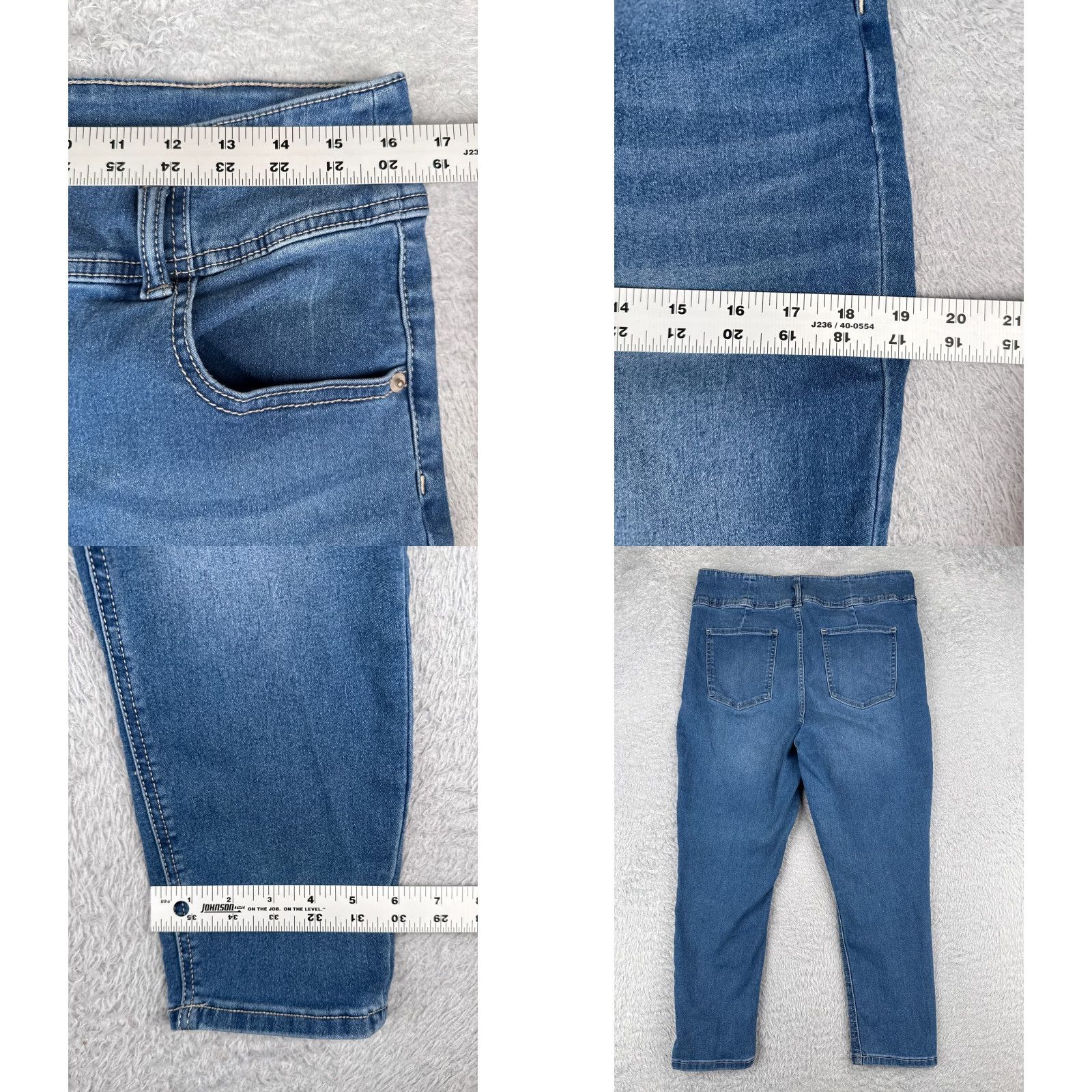 Vintage VINTAGE No Boundaries Jeans Womens Skinny 5-Pocket Denim Blue 32x24 Juniors 17 High Rise Cotton Stretch 24 in Inseam Classic Wash Denim jeans Size 38" / US 16 / IT 52 - 9 Thumbnail