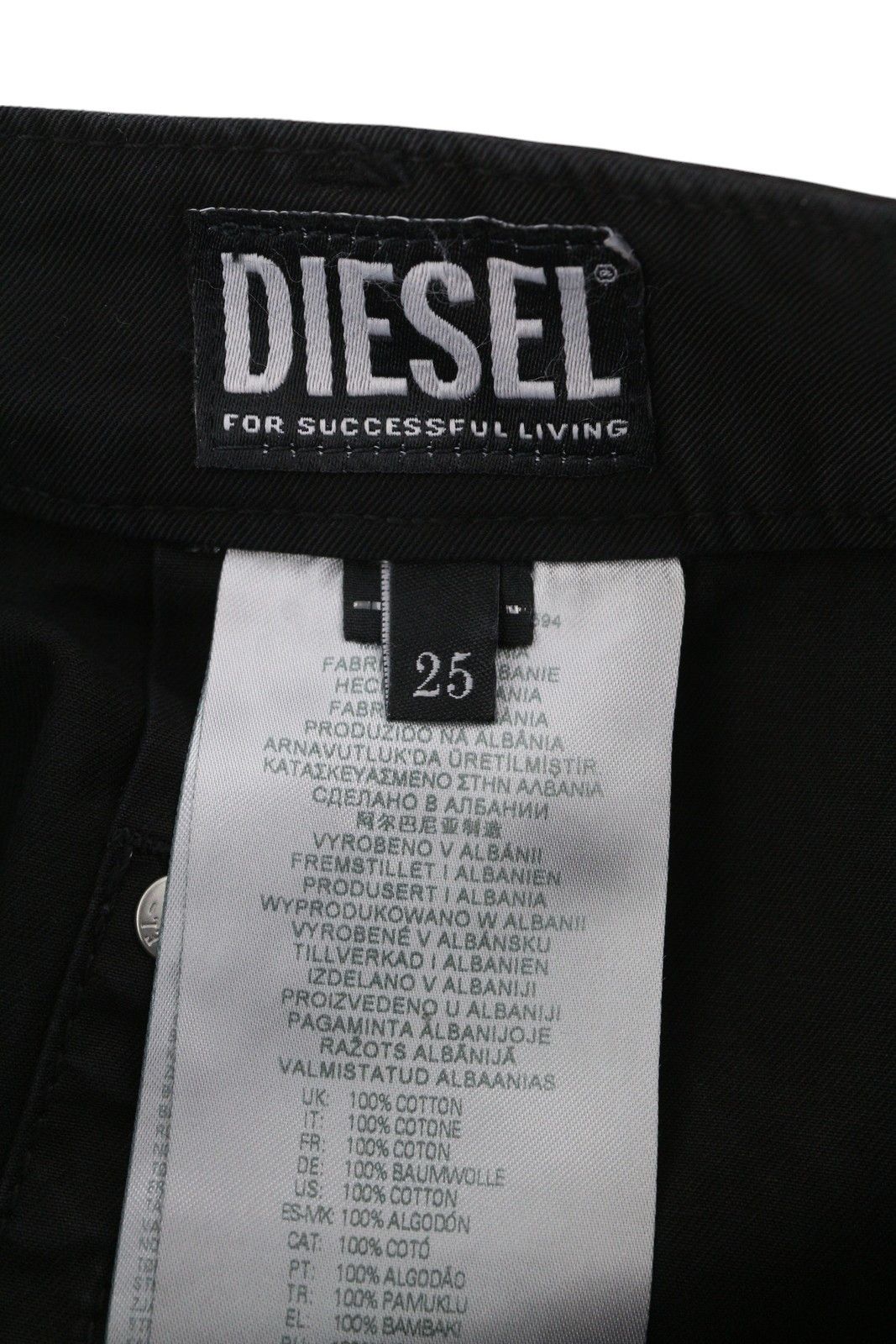 Diesel O-BEIGE W25 Black Twill Button A-Line Mini Skirt 41314 Size 25" / US 0 / IT 36 - 10 Thumbnail
