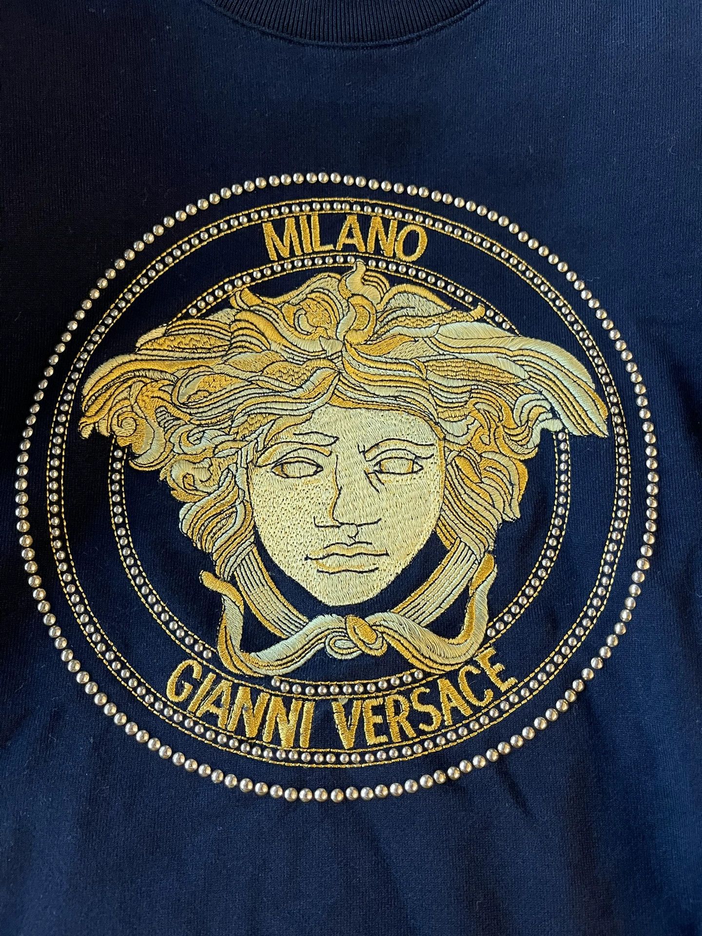 Versace Versace Gold Embroidered Hoodie 95 New Authentic Last Year Size US L / EU 52-54 / 3 - 3 Thumbnail