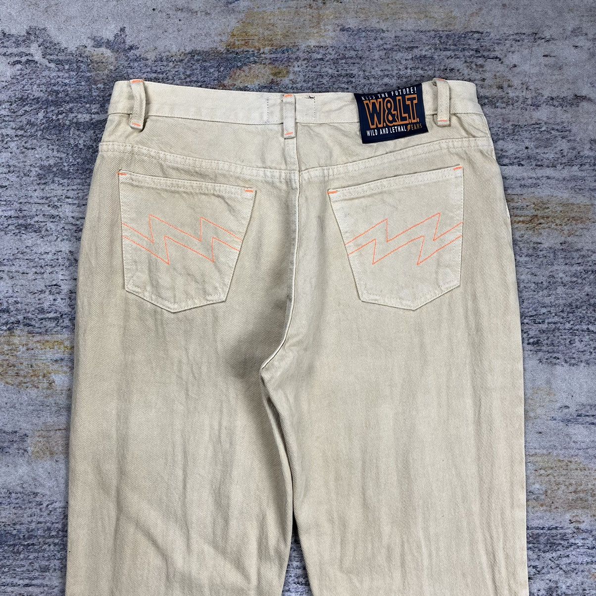 Walter Van Beirendonck Vintage archive W&LT Kiss The Future flared denim pants Size US 31 - 3 Thumbnail