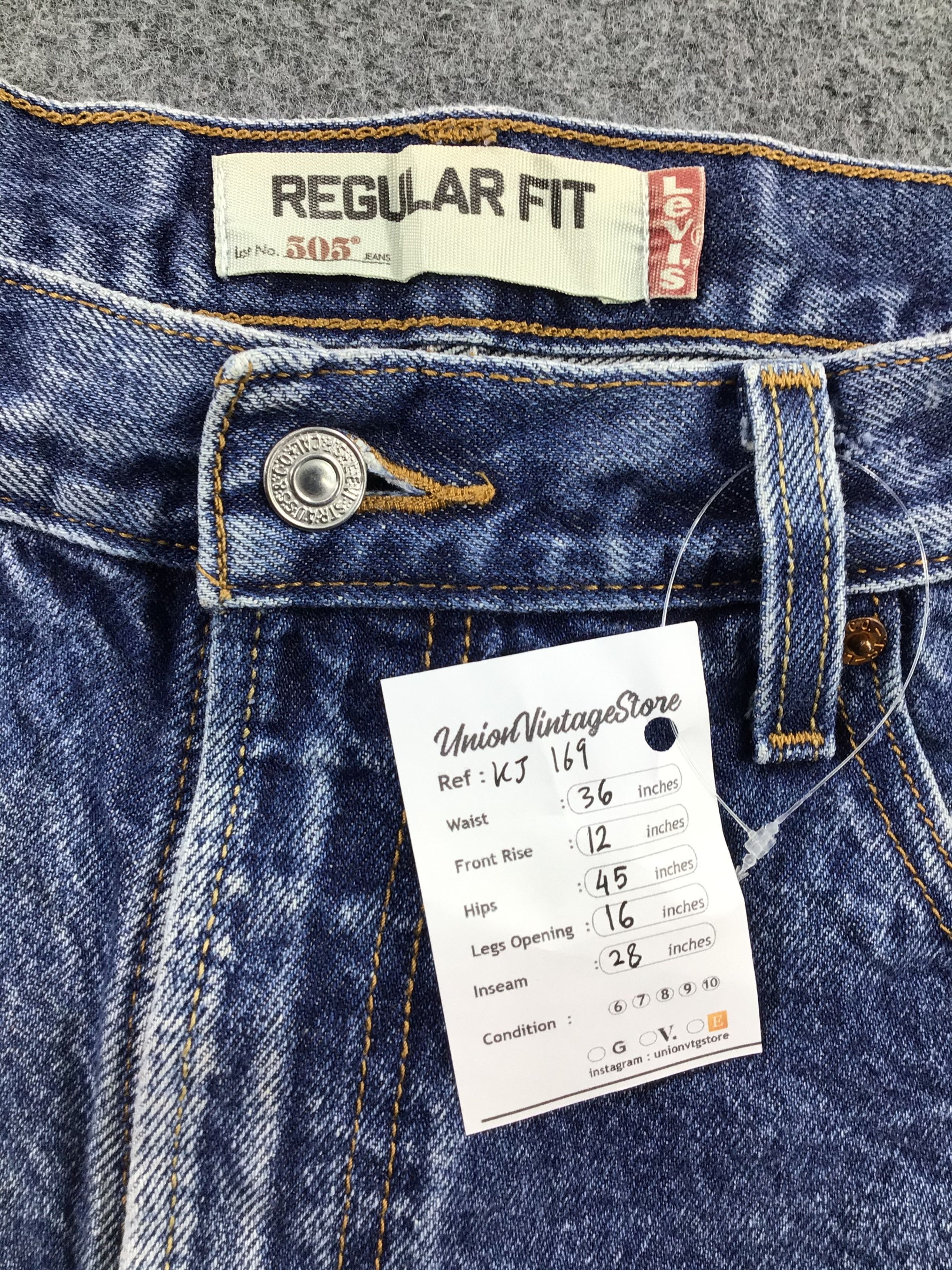 Levi's Vintage Levis 505 Jeans Faded Blue Denim KJ169 Size US 36 / EU 52 - 12 Thumbnail