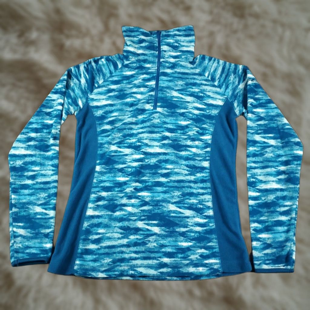 Vintage Columbia Sweater Womens Small Blue Fleece 1/4 Zip Pullover Sweatshirt Size S / US 4 / IT 40 - 1 Thumbnail