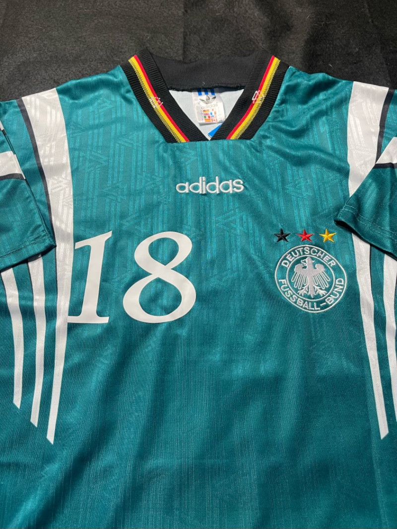 Vintage 1996 KLINSMANN German Away Soccer Jersey Size US L / EU 52-54 / 3 - 4 Thumbnail