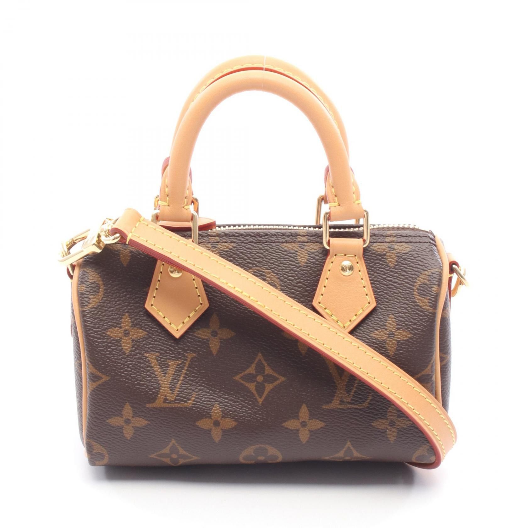 Louis Vuitton Louis Vuitton Louis Vuitton Nano Speedy Monogram Coated Canvas Handbag Textile Handbag M81085 DUTY FREE for USA Size ONE SIZE - 1 Thumbnail