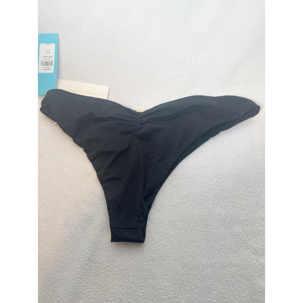 Designer NWT Beach Bunny Angela Skimpy Bottom Black XXL $95 Size 42" / US 20 - 6 Thumbnail
