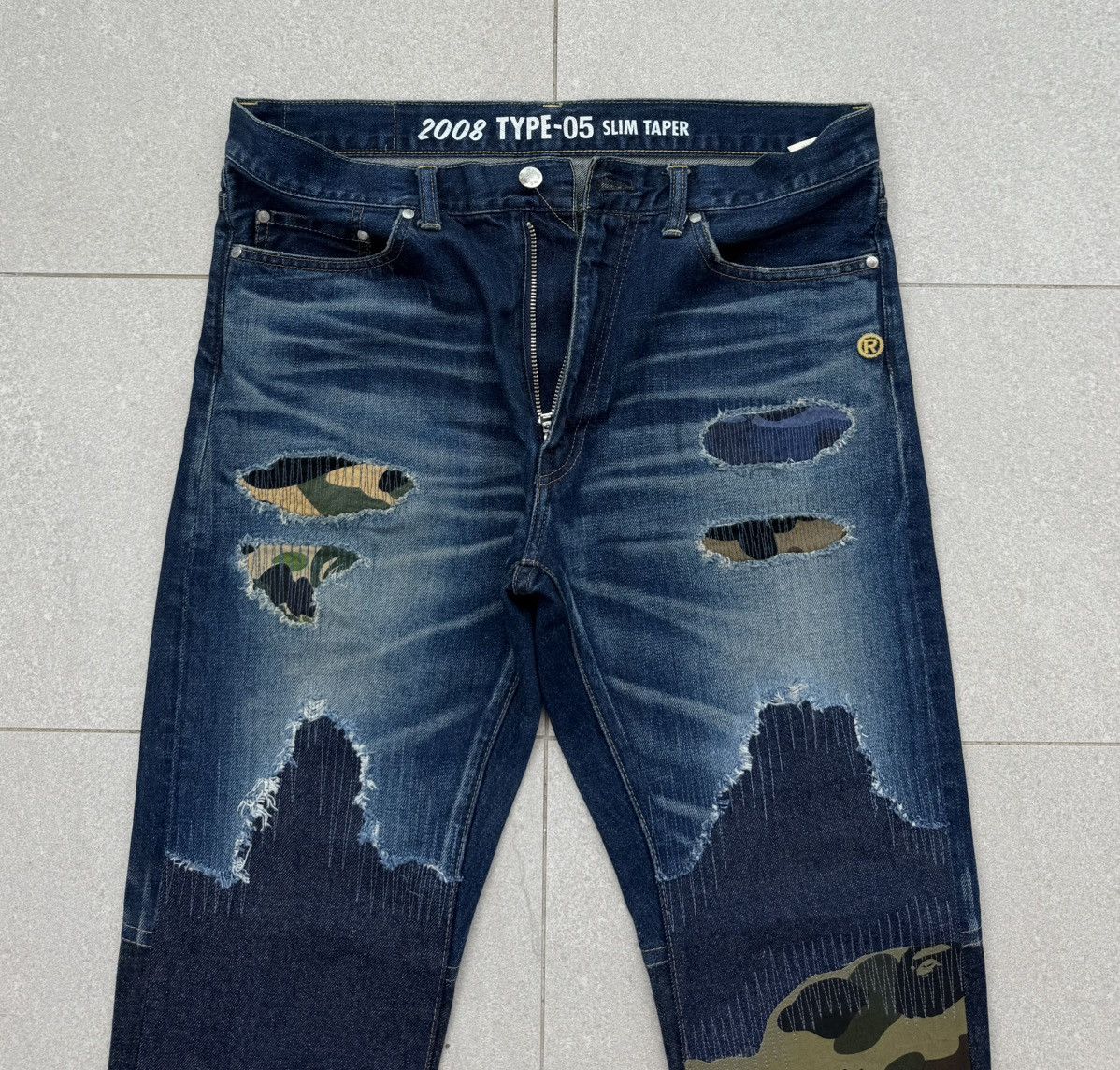 Bape BAPE Type-05 Slim Taper Denim Distressed Jeans Size US 34 / EU 50 - 3 Thumbnail