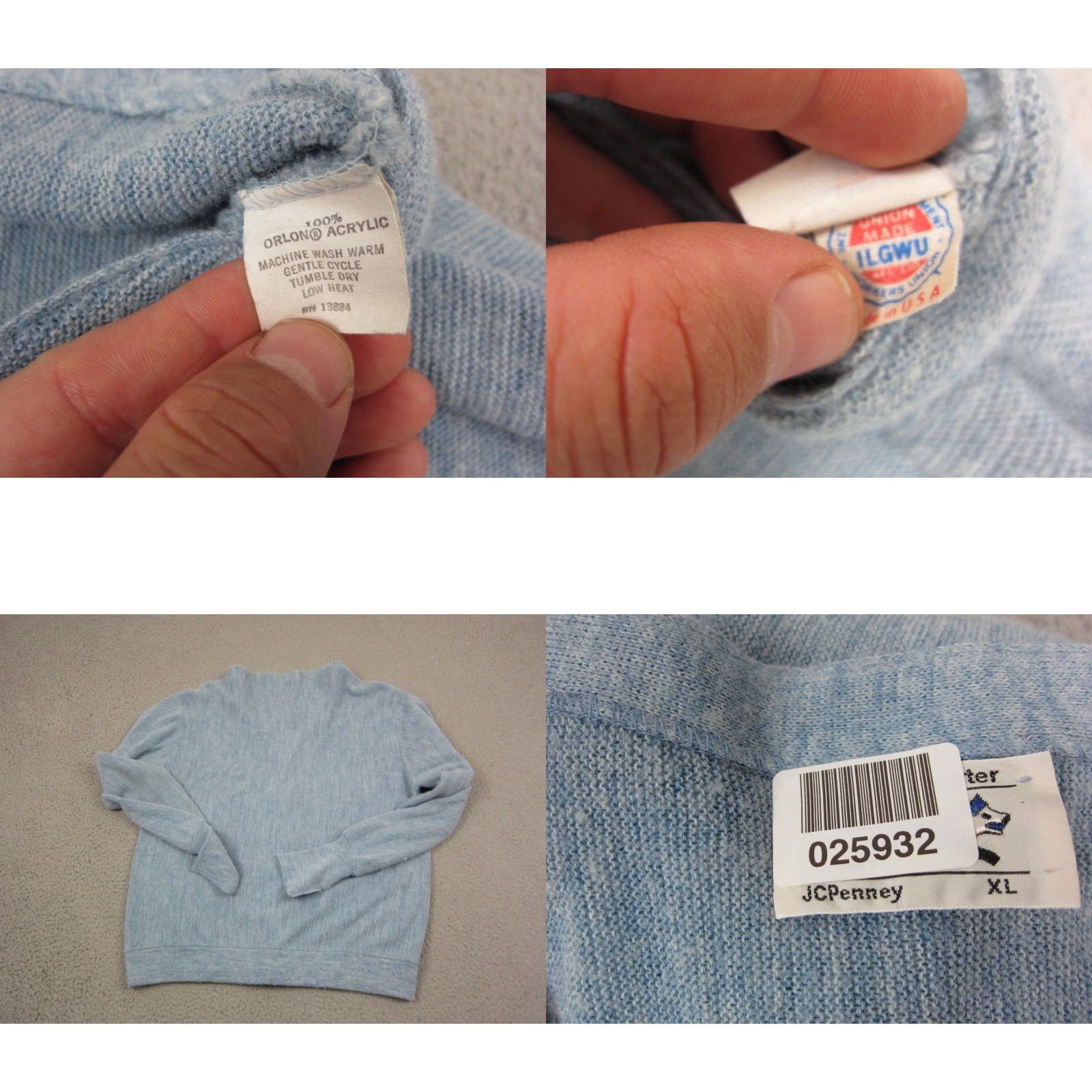 JCPenney VINTAGE J.C. Penney Cardigan Mens XL Sweater Blue 50s 60s Classic 80s 90s All Seasons Knit Long Sleeve V-Neck Button Logo Regular Size US XL / EU 56 / 4 - 9 Thumbnail