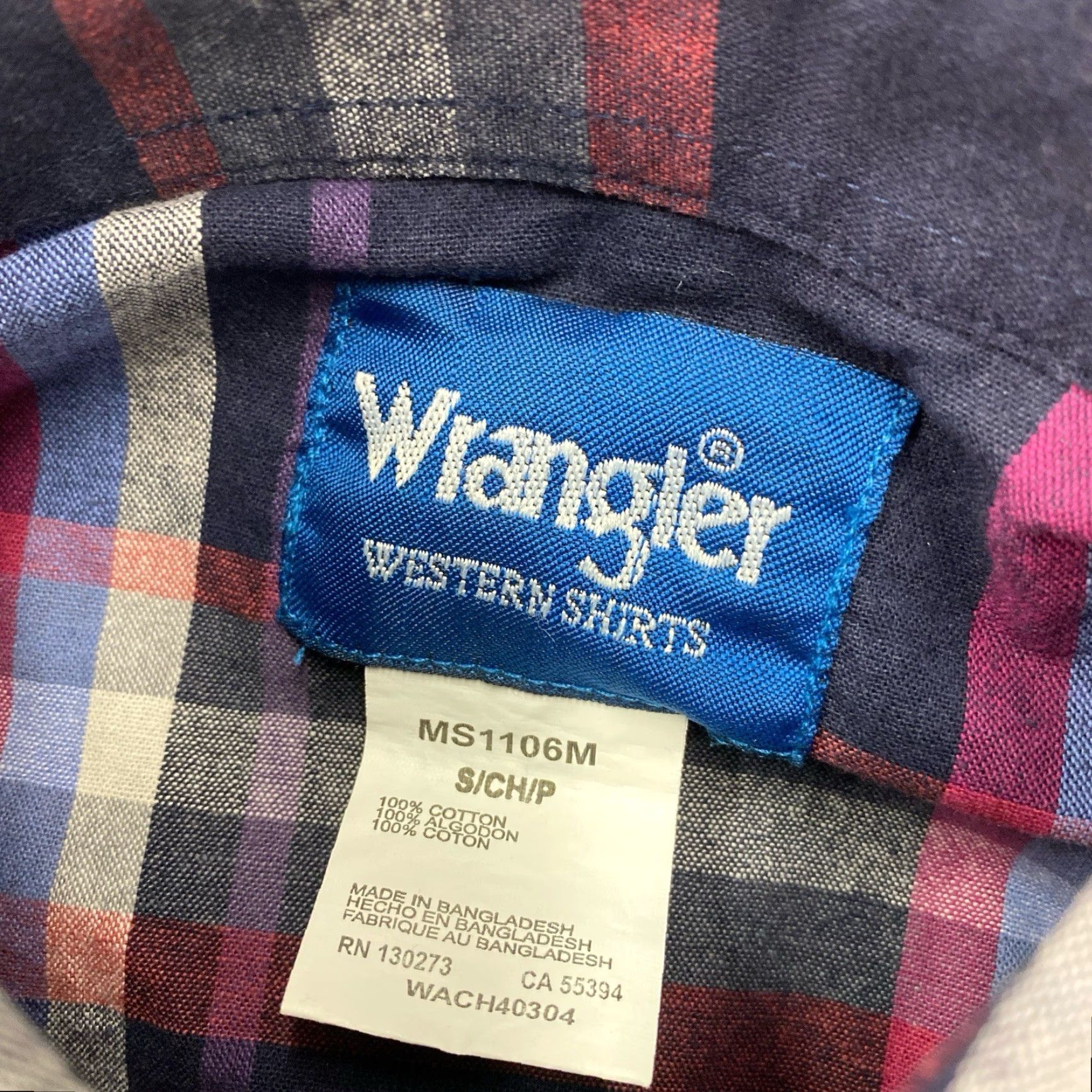 Wrangler VINTAGE Wrangler Western Pearl Snap Shirt Mens Small Purple Plaid Long Sleeve Button-Up Size US S / EU 44-46 / 1 - 2 Thumbnail