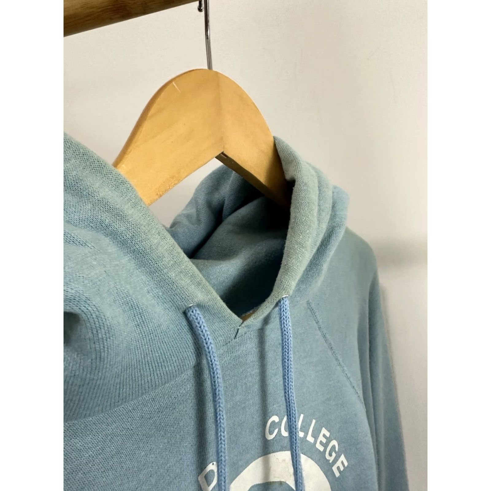 Vintage VTG 80s Longwood College VA Seminary Blue Hoodie Sweatshirt Size M Men Pullover Size US M / EU 48-50 / 2 - 6 Thumbnail