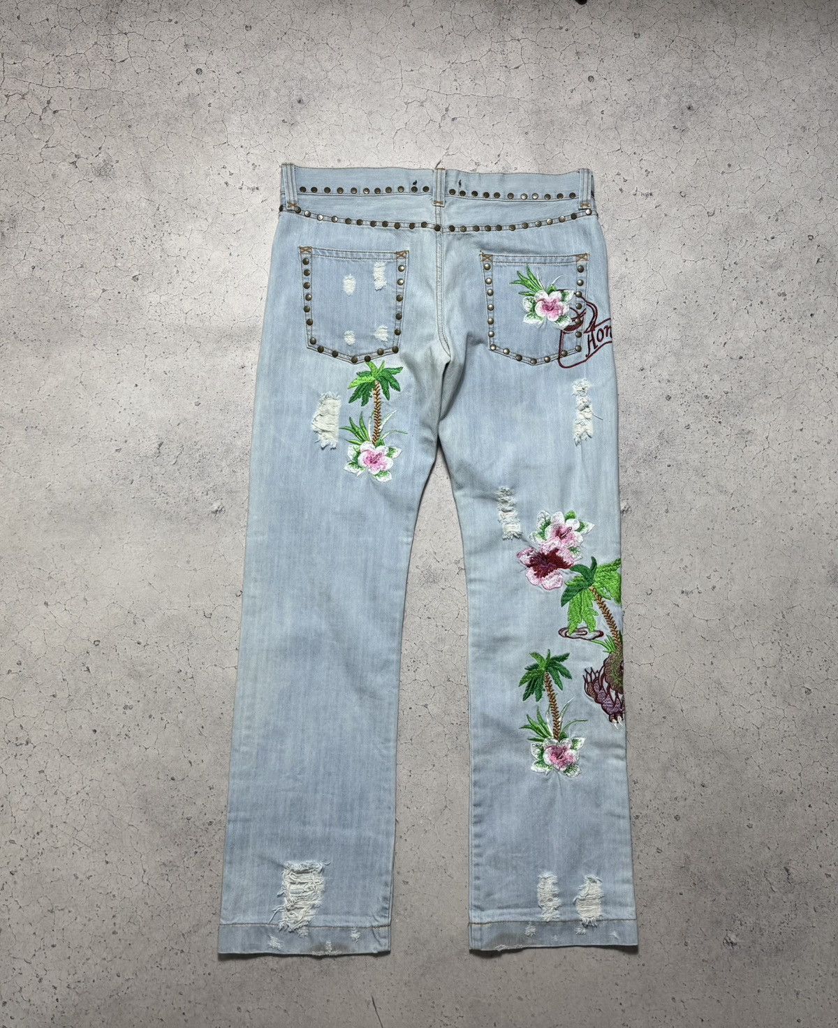 Dolce & Gabbana Dolce & Gabbana Hawaiian Tropical Denim Jeans Size 50 Y2K Size US 34 / EU 50 - 13 Thumbnail