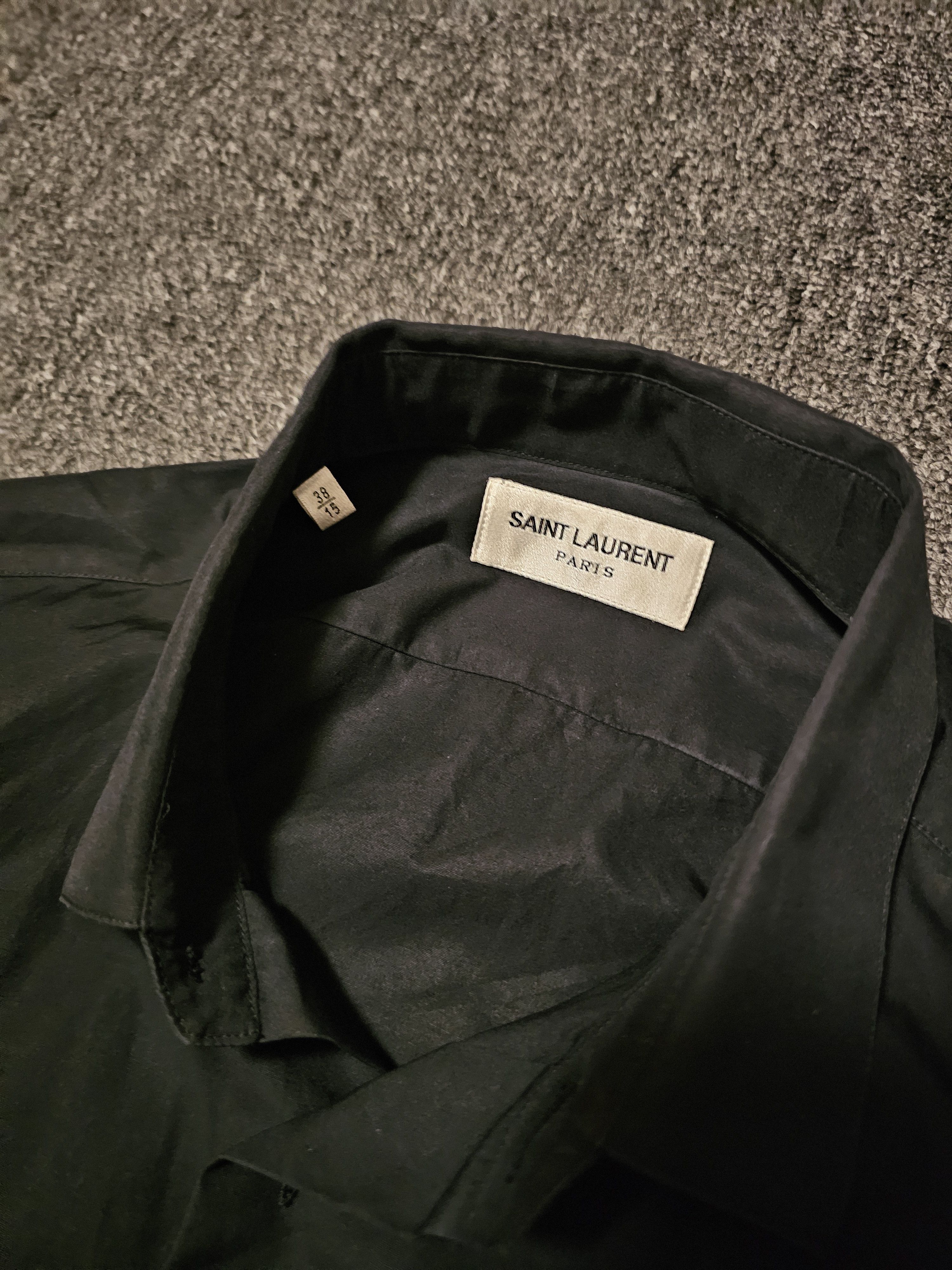 Saint Laurent Paris Saint Laurent Men's Black Shirt Size 38 Size US L / EU 52-54 / 3 - 3 Thumbnail