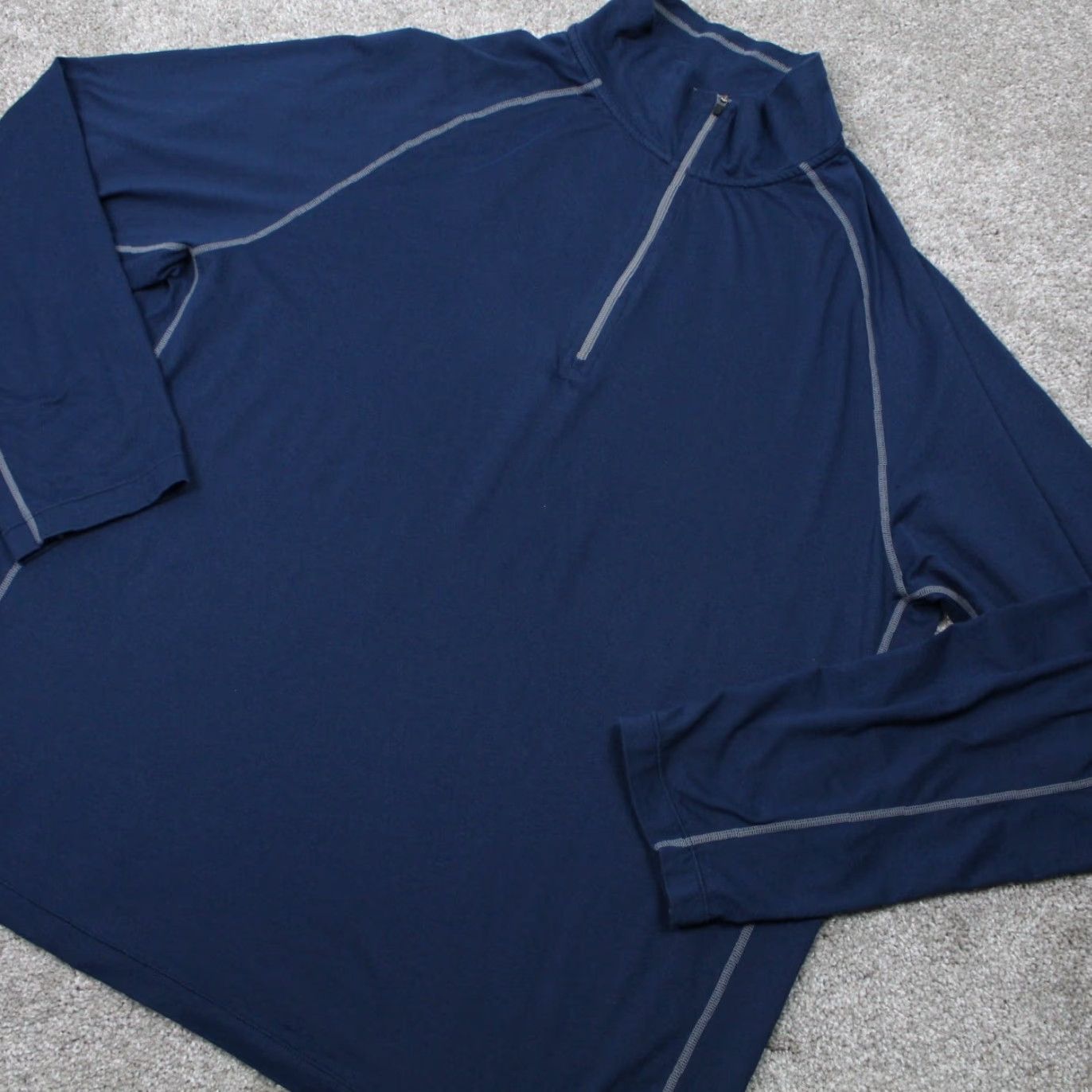 Vintage Cloudveil Mens 2XL Blue Pullover Sweatshirt Long Sleeve Lightweight Mock Neck Logo Cotton Blend Regular Fit Shirtless? Size US XXL / EU 58 / 5 - 3 Thumbnail