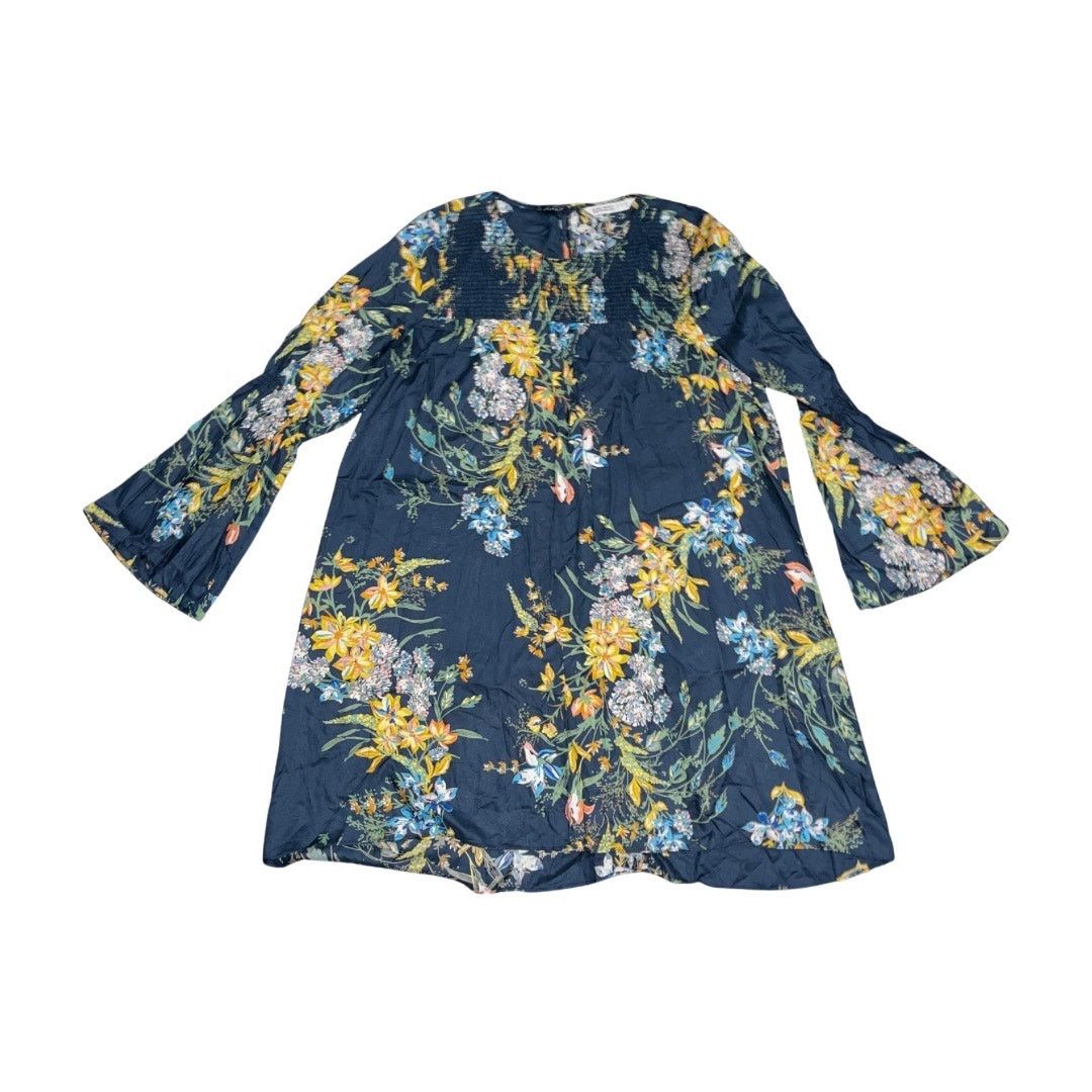 Zara Floral Flare Dress Bell Sleeve Empire Waist Size Botanical Size L / US 10 / IT 46 - 2 Thumbnail