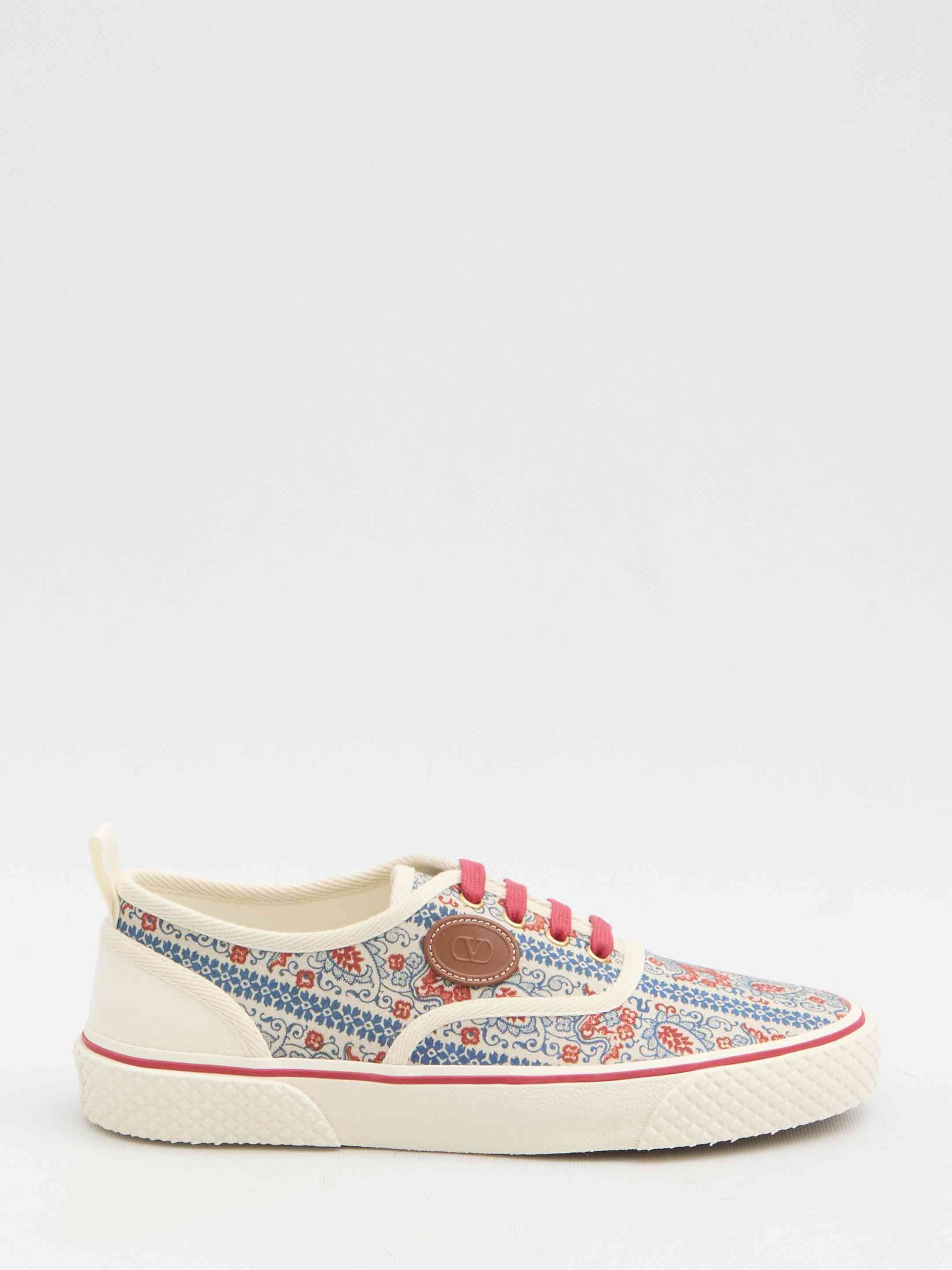 スニーカー Valentino Garavani No Joke Sneaker Nojoke Sneaker In Canvas Fabric for Man in Indigo/ivory/cuir