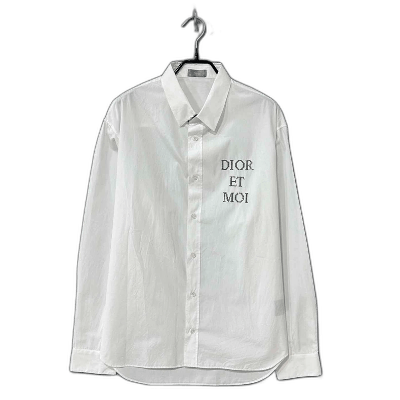 Dior White Sequin Logo Shirt by Dior-yf Size US M / EU 48-50 / 2 - 1 Thumbnail