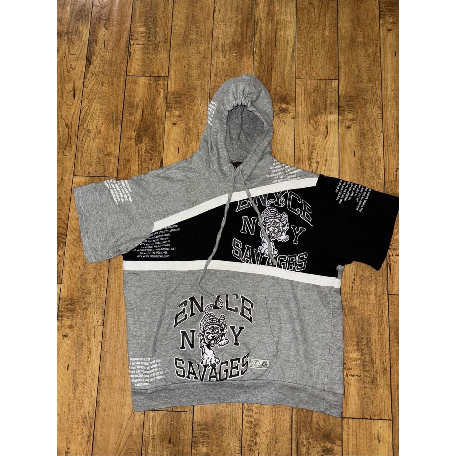 Enyce × Vintage Enyce Short Sleeved Hoodie Gray 2XL 23x25 Size US XXL / EU 58 / 5 - 1 Thumbnail