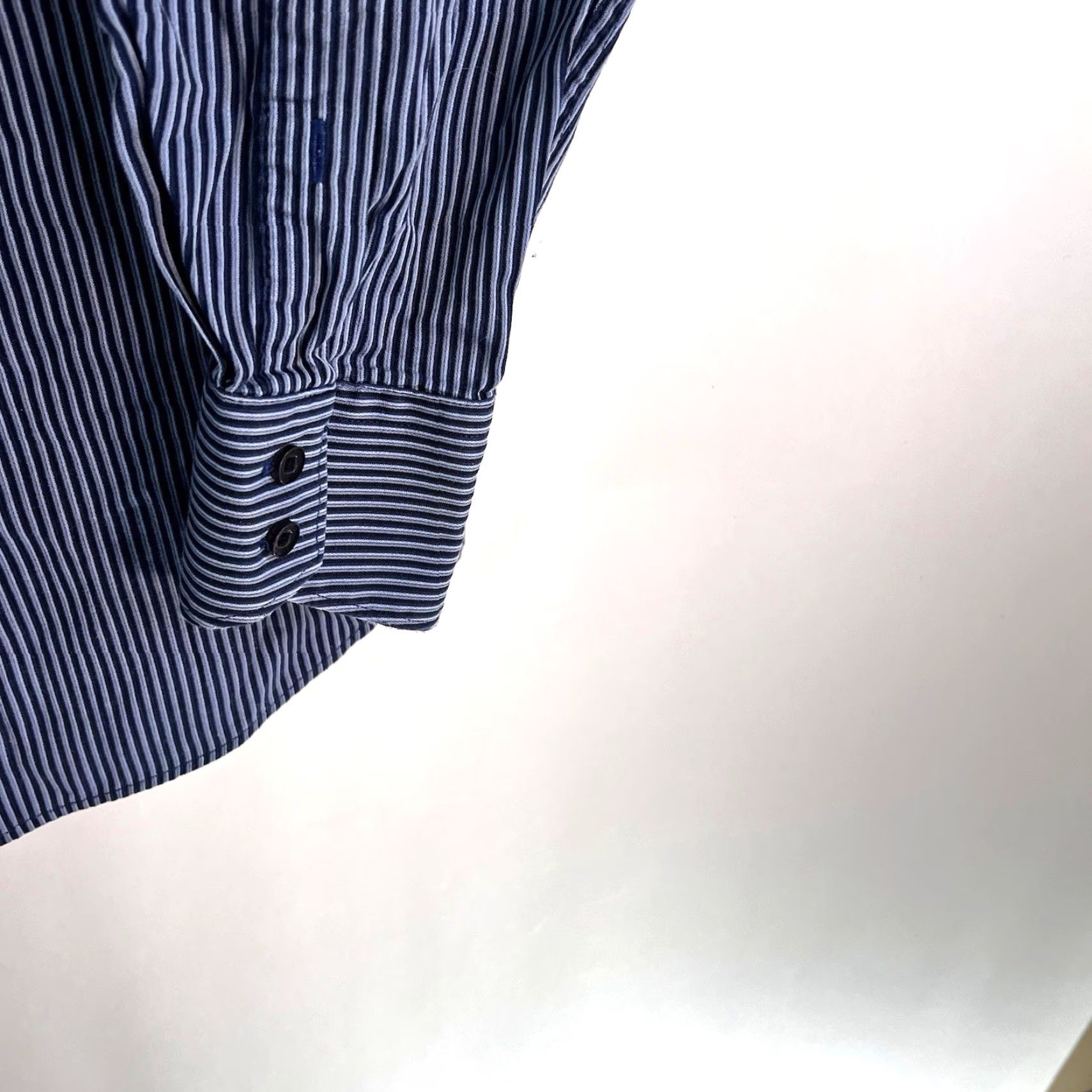 Vintage PARC 81 Striped Button-Up Shirt Slim Fit Men’s Size 16 Blue Casual Dress Size US L / EU 52-54 / 3 - 4 Thumbnail