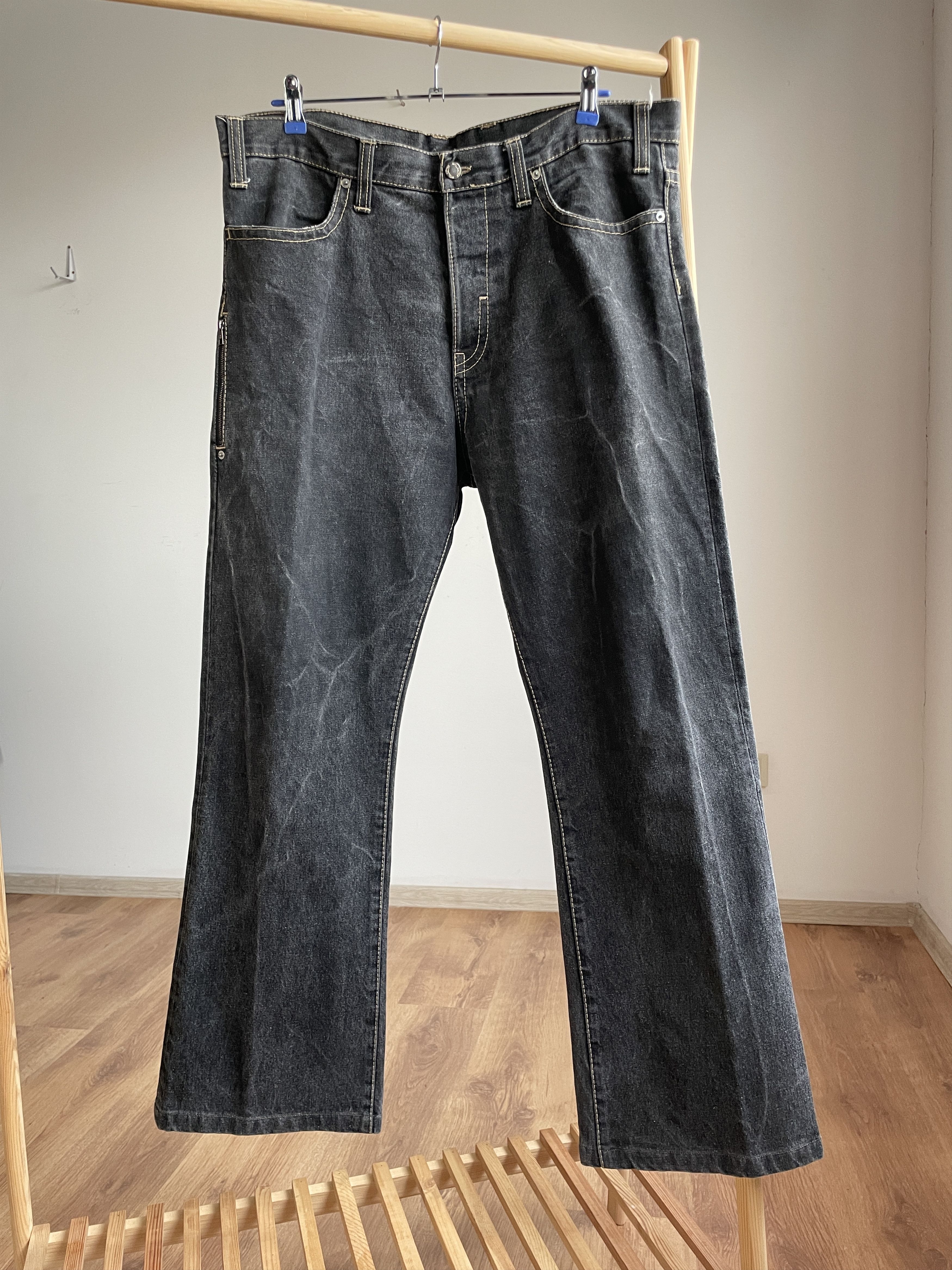 Neil Barrett Neil Barrett Vintage Bootcut Distressed Washed Black Denim Size US 38 / EU 54 - 1 Thumbnail