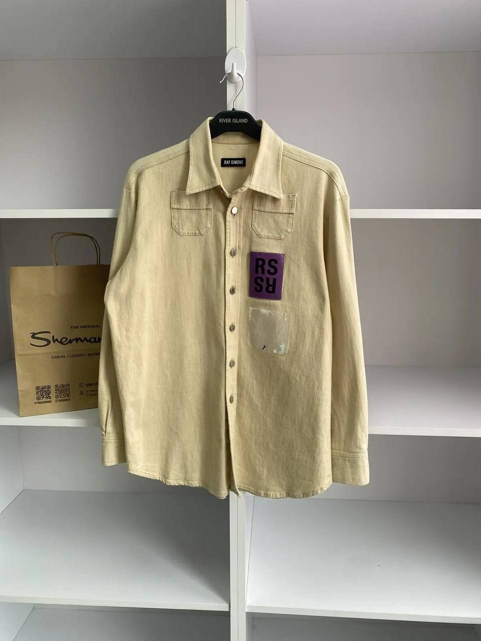Designer × Raf Simons × Vintage Vintage Raf Simons 15SS Two Pocket RS Walker Patch Shirt Size US L / EU 52-54 / 3 - 10 Thumbnail