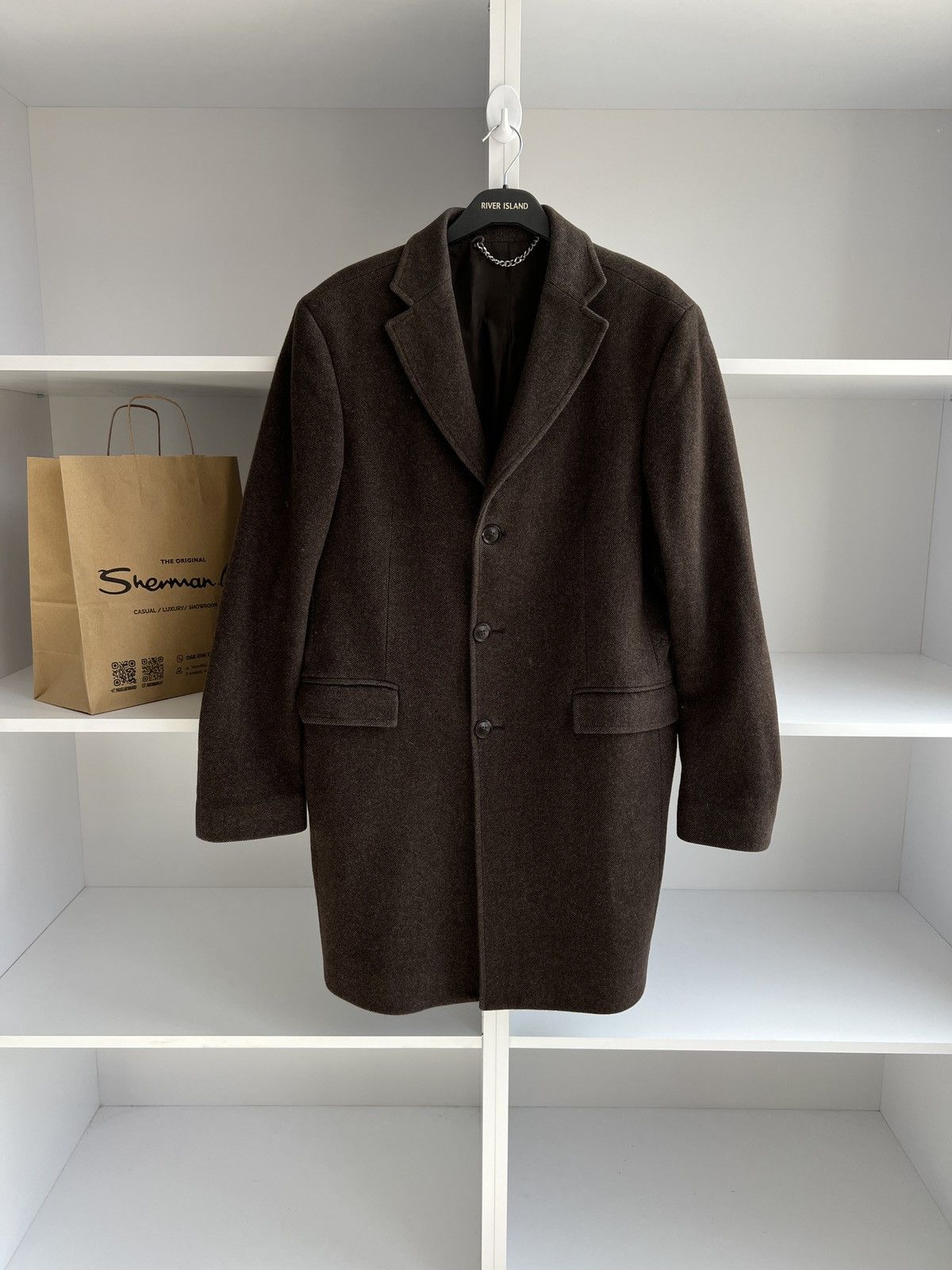 image of Vintage Tallia Lanificio F. Lli Cerruti 1881 Cashmere Coat in Brown, Men's (Size Large)