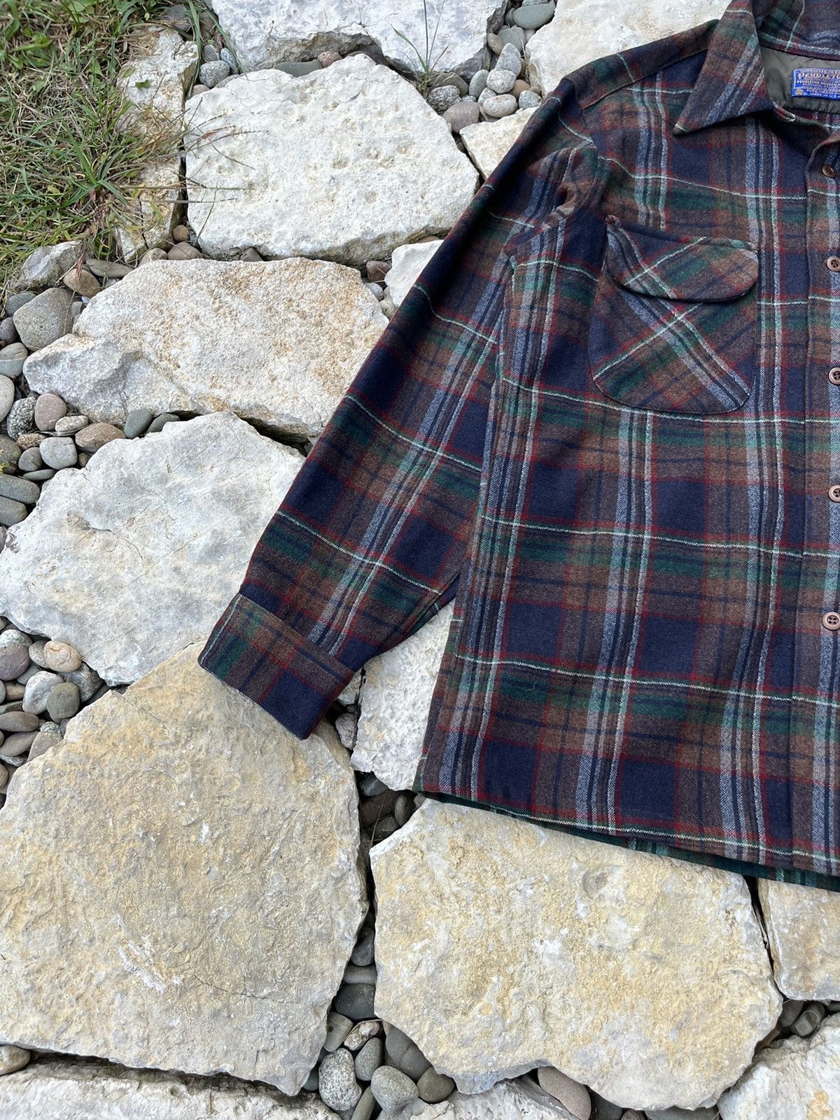 Flannel × Pendleton × Vintage Vintage 60s Pendleton wool flannel shirt plaid checked jacke Size US M / EU 48-50 / 2 - 7 Thumbnail