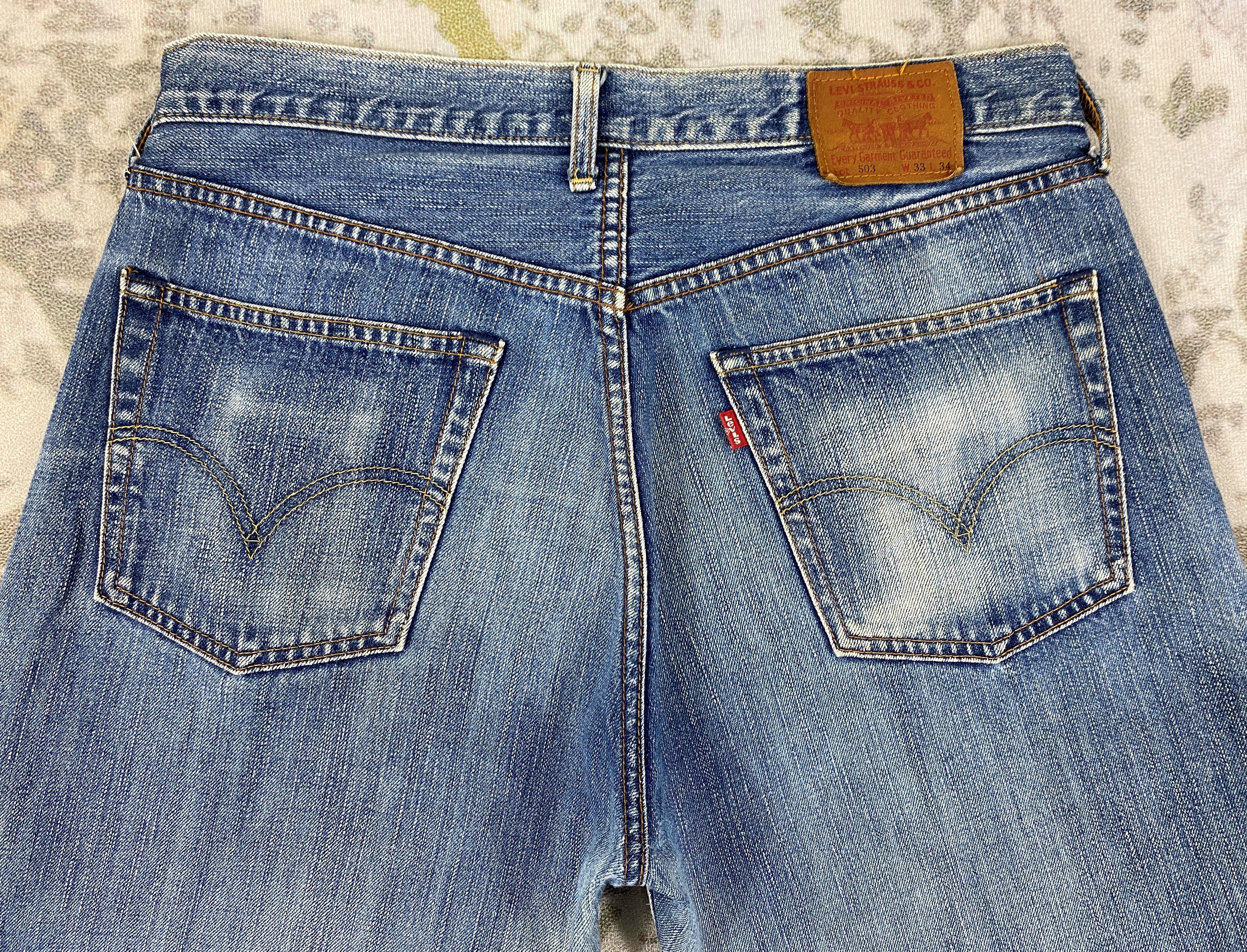 Levi's Vintage Levi's 503 Distressed Denim 32x27 -JN017 Size US 32 / EU 48 - 4 Thumbnail