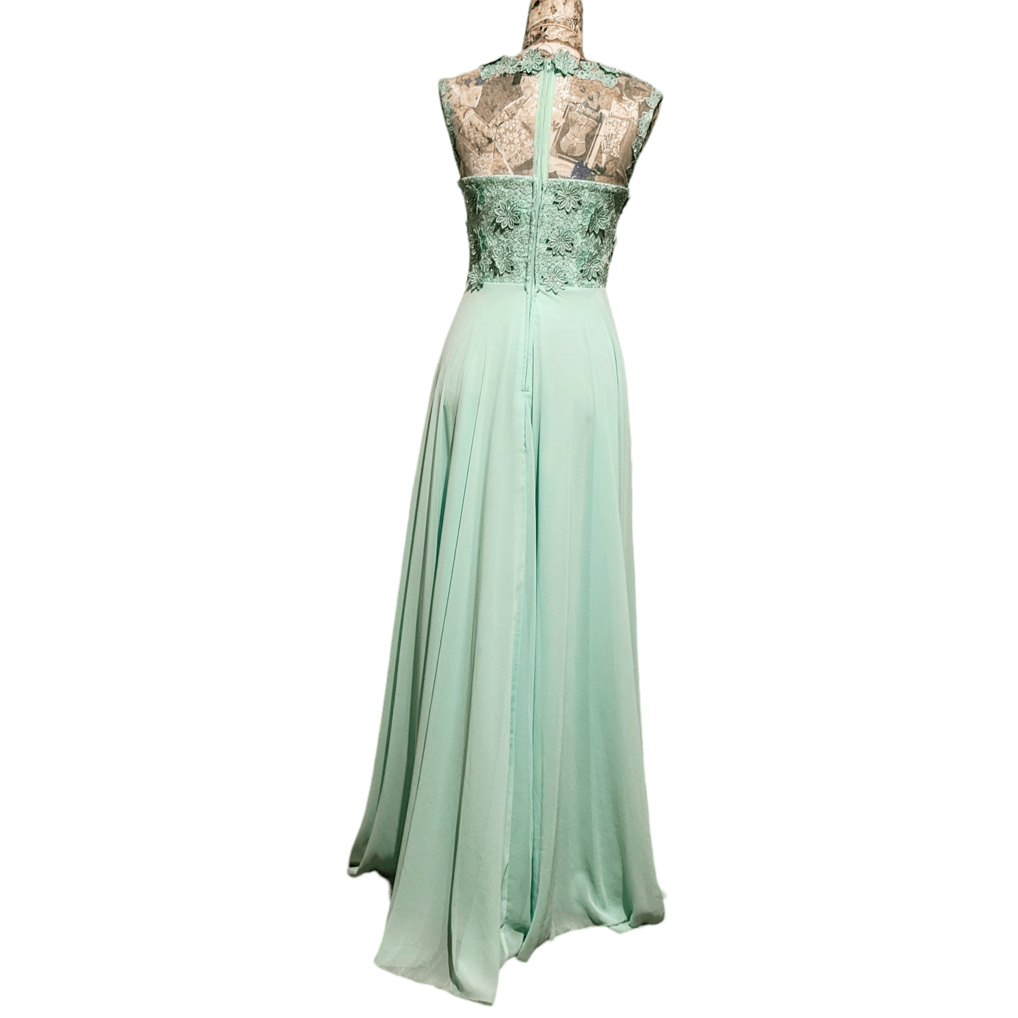 Triangl City Triangles Green Rhinestones Sweetheart Long Prom Gown Size XS / US 0-2 / IT 36-38 - 7 Thumbnail