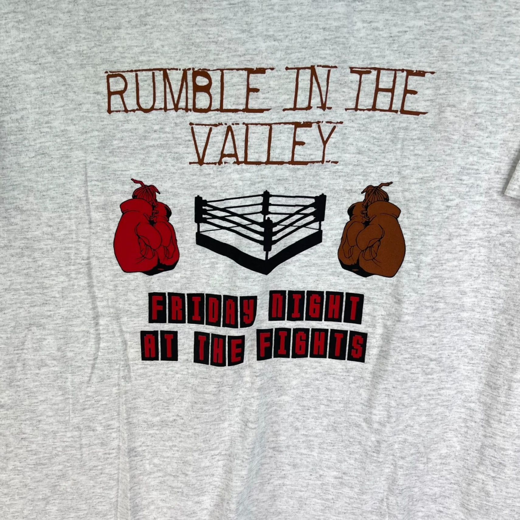 Gildan VINTAGE Gildan T-Shirt Rumble In The Valley Boxing Gray XL Adults Mens Size XL Gray 2000s USA Seller Size US XL / EU 56 / 4 - 2 Thumbnail