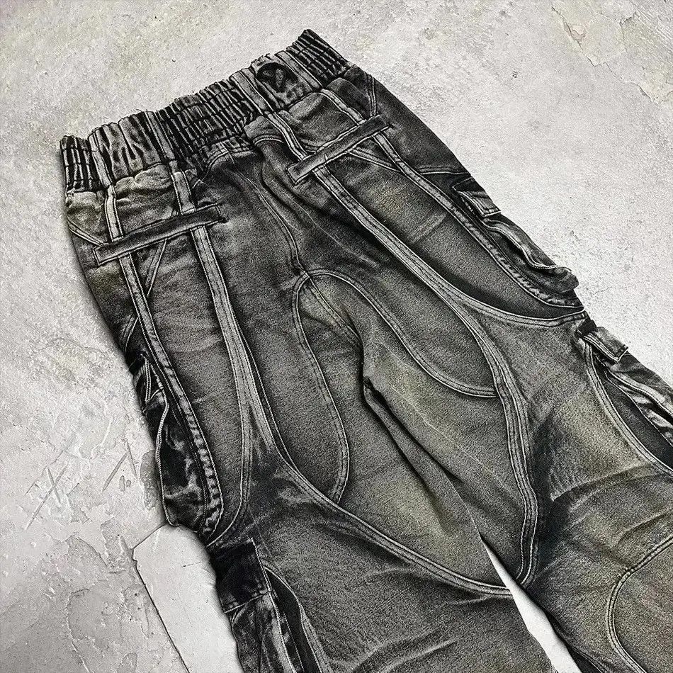 Japanese Brand Design faded y2k hip hop baggy cargo pants Size US 32 / EU 48 - 2 Thumbnail