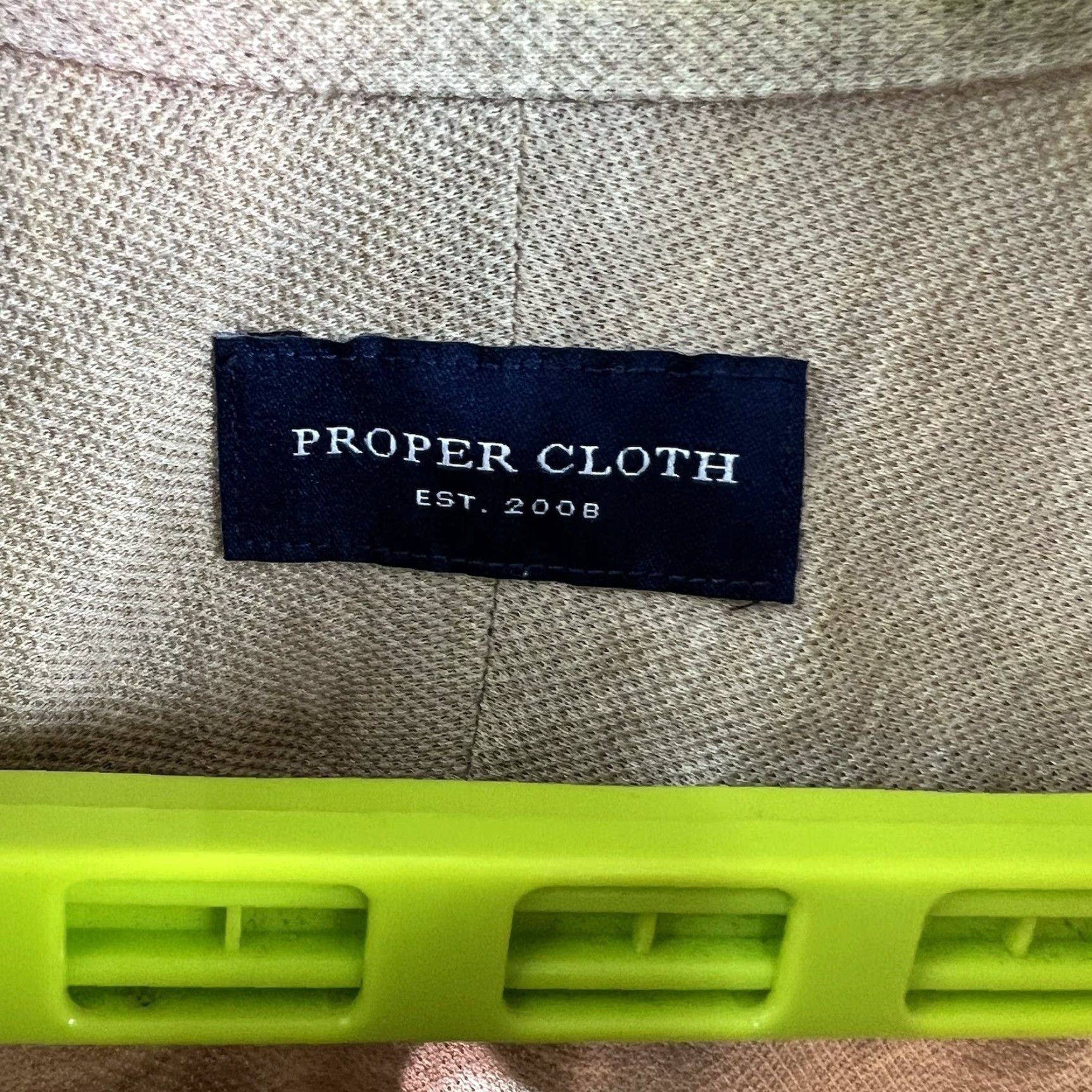 Proper Cloth Proper Cloth Knit Long Sleeve Henley Polo Shirt Mens 3XL Oatmeal Beige Cotton Casual Classic Polo shirt Size US XXL / EU 58 / 5 - 3 Thumbnail
