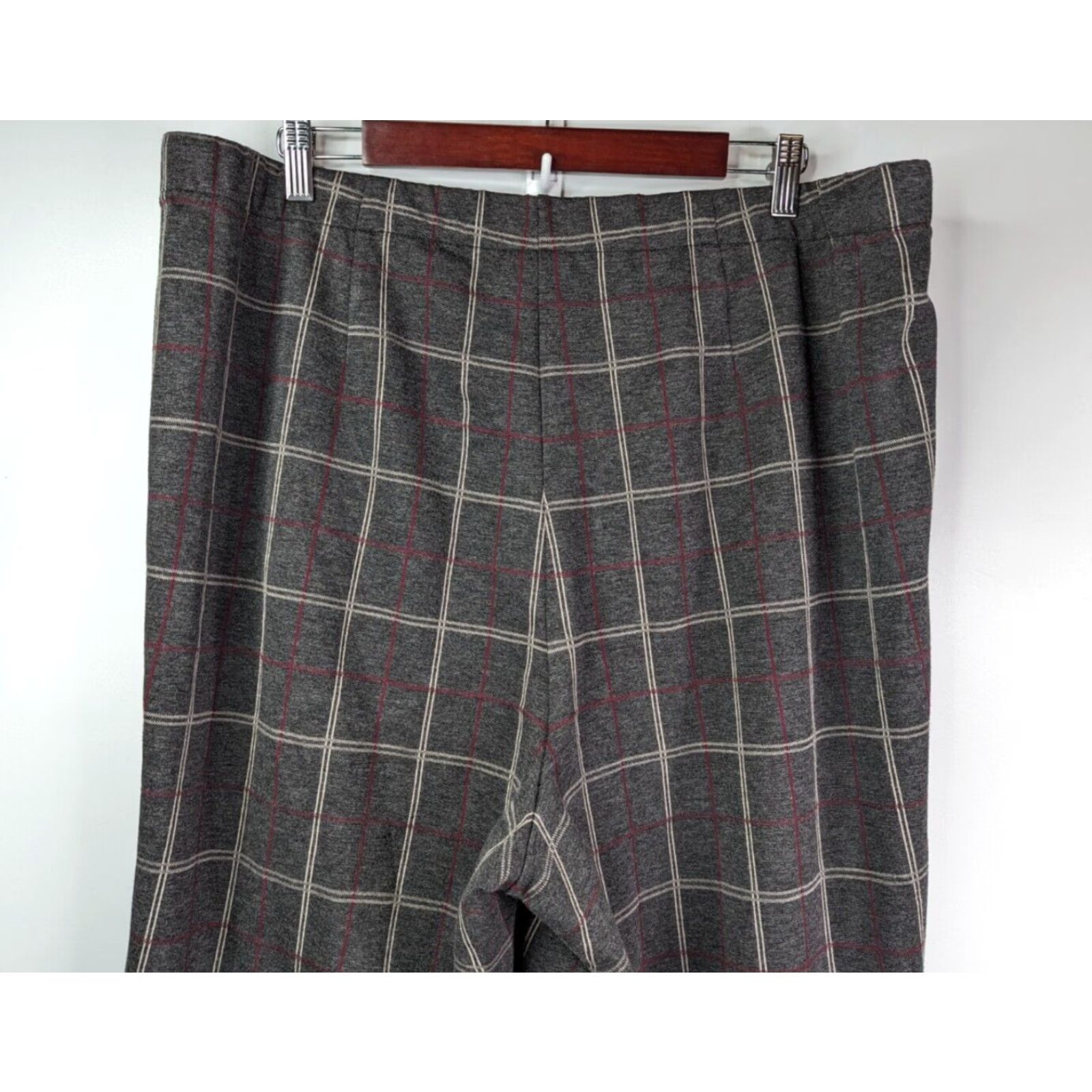 J. Jill J Jill Ponte Slim Leg Pants XL Tall Black Plaid Elastic Waist Stretch Full Length Size 40" / US 18 - 5 Thumbnail