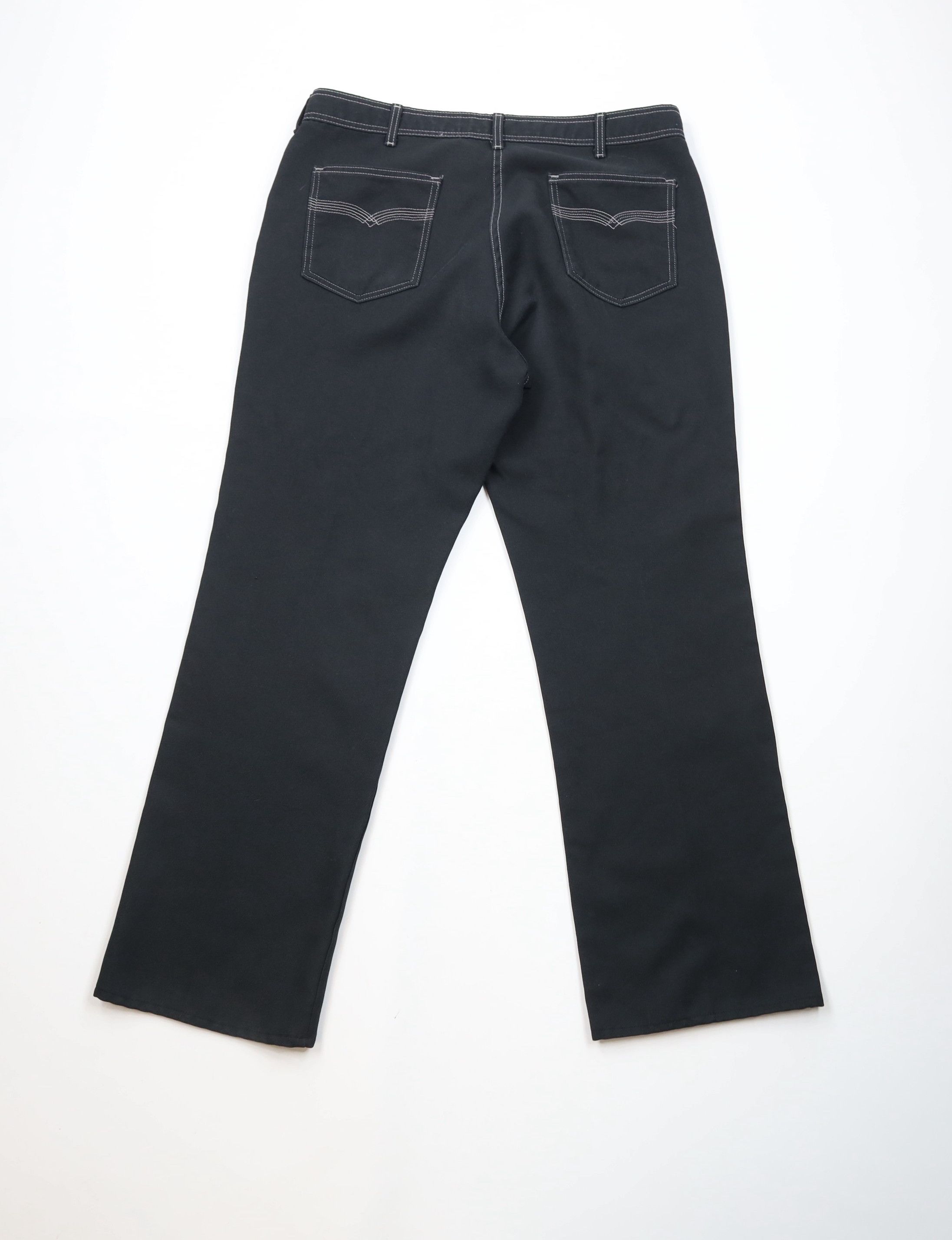 Vintage Vintage 70s Streetwear Flared Wide Leg Chino Pants Black USA Size US 34 / EU 50 - 7 Thumbnail