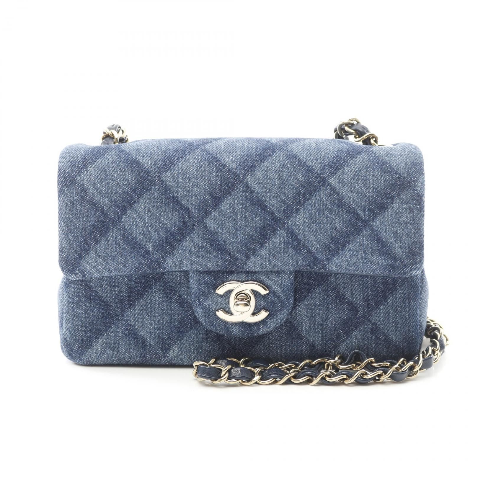 Chanel Chanel Mini Matelasse 20 Denim Shoulder Bag Denim Shoulder Bag A69900 in Blue, Women's
