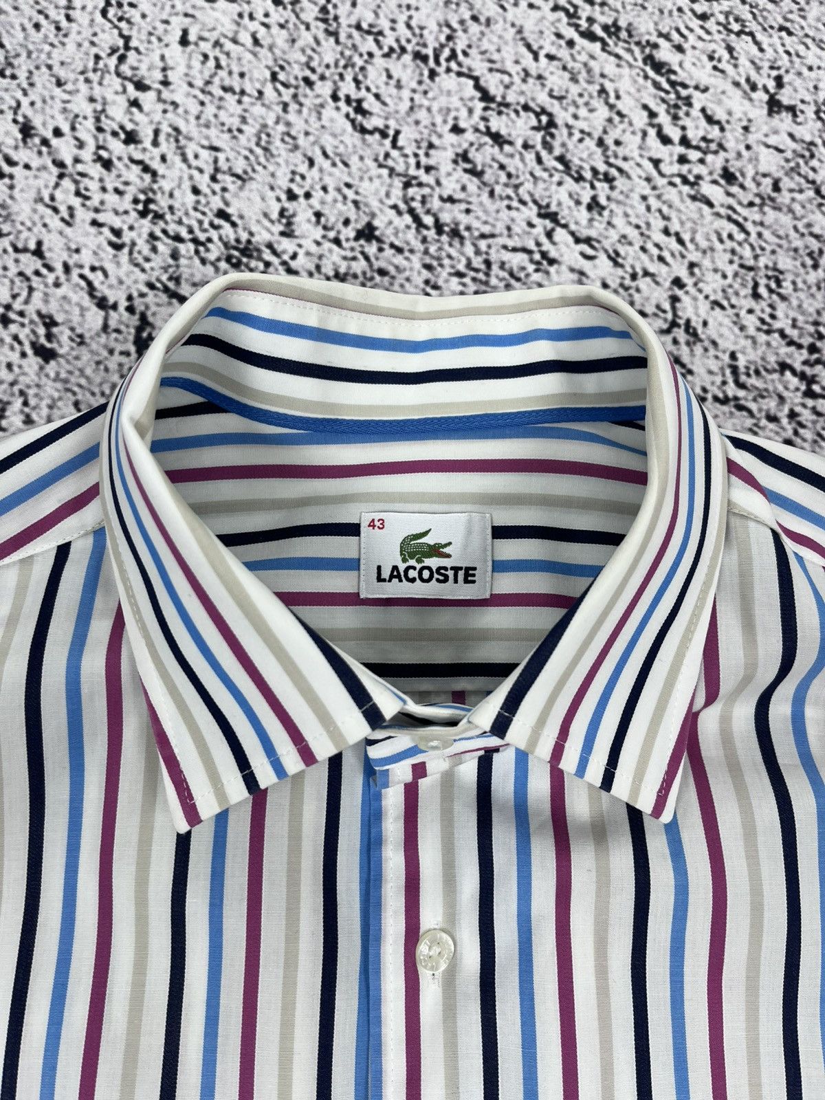 Lacoste Vintagr Lacoste logo striped shirt size 43 Size 42L - 5 Thumbnail