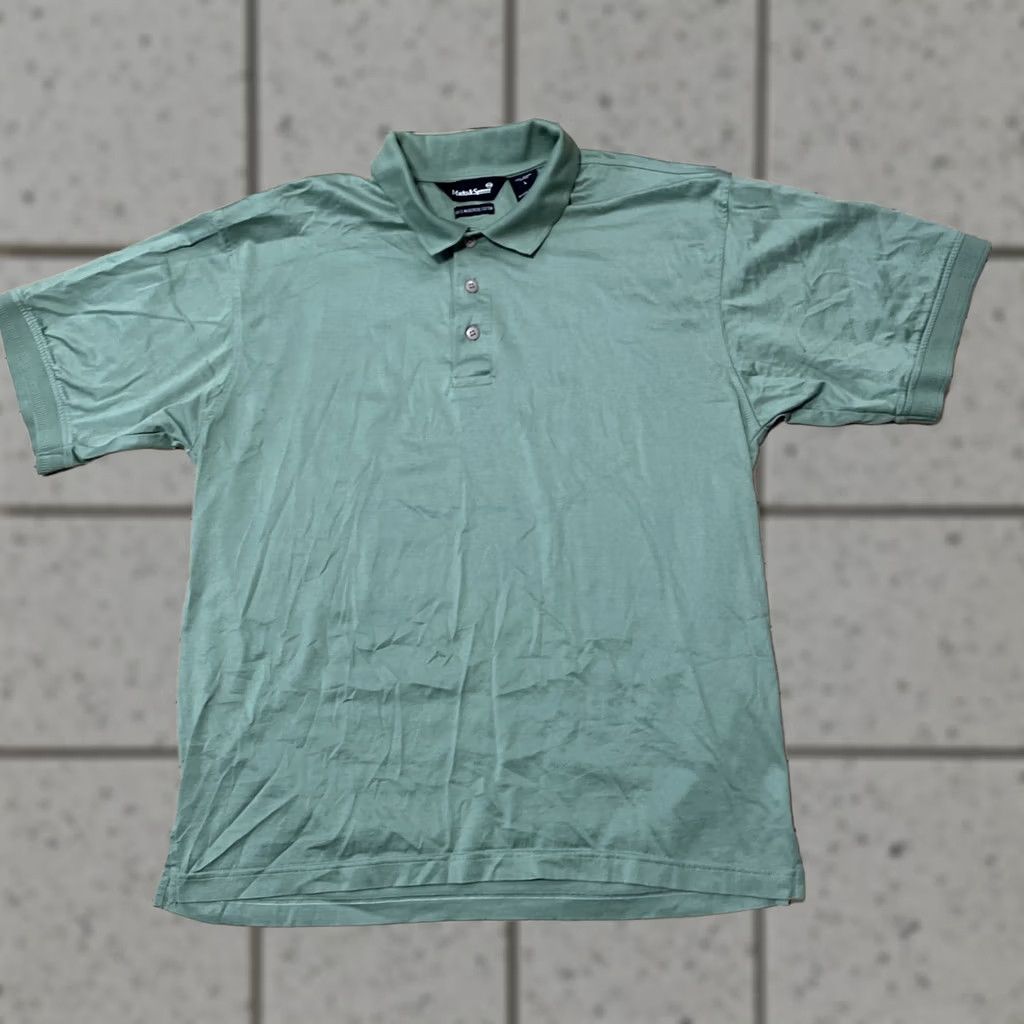 Marks & Spencer MARKS & SPENCER Polo Shirt Men L Green Stretch 60/20 Cotton Polo Shirt L Green, Short Sleeve, Premium, Casual, Classic, Preppy, Sports Mens Size US L / EU 52-54 / 3 - 1 Thumbnail