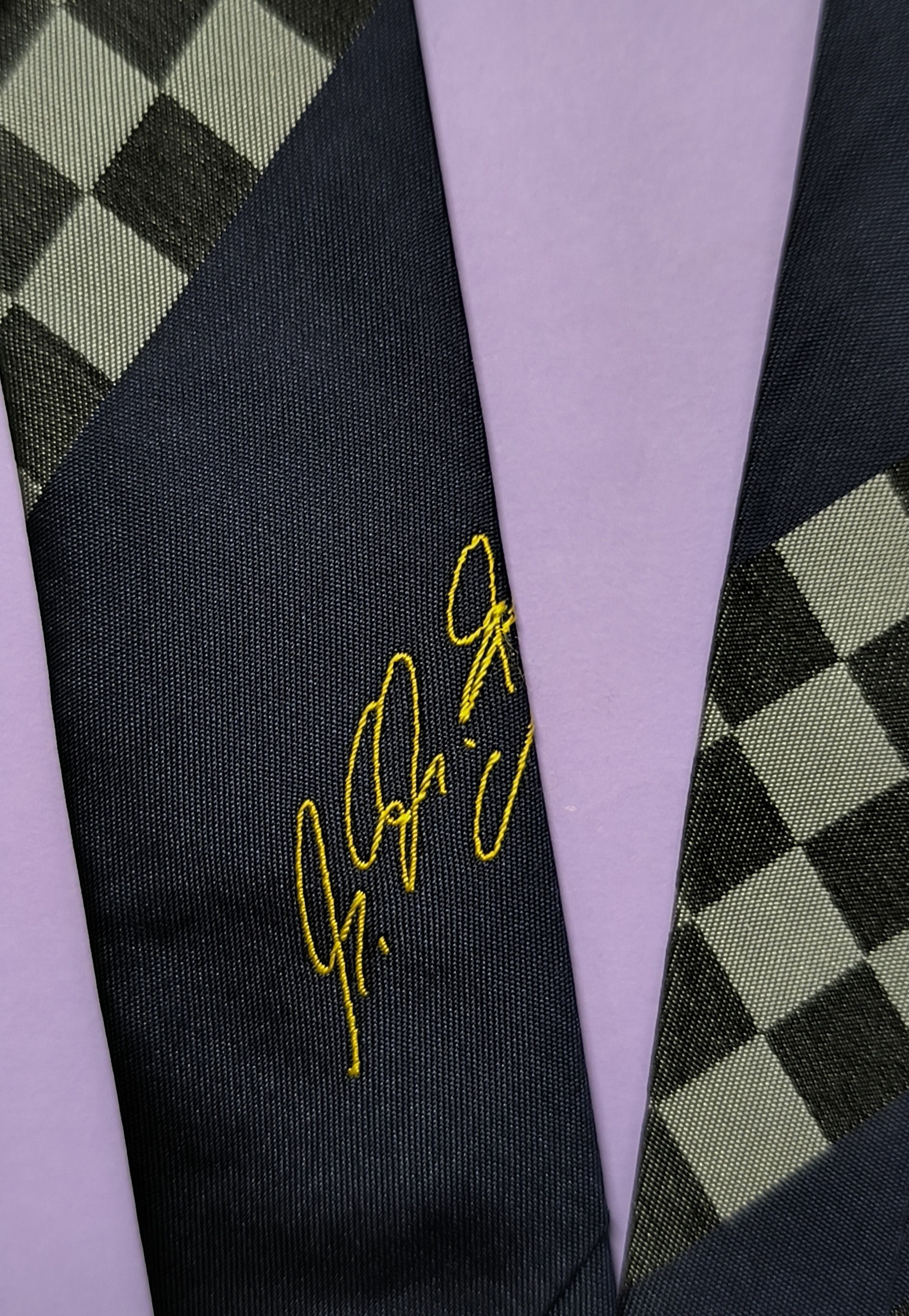 Other Vintage Michael Schumacher F1 Silk Blue Tie Racing Licensed Size ONE SIZE - 12 Thumbnail