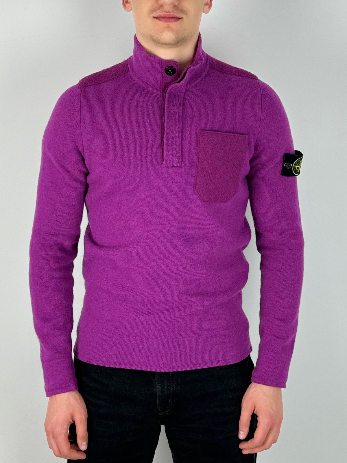 Stone Island Stone Island Purple Wool High Neck Jumper Size US M / EU 48-50 / 2 - 1 Thumbnail