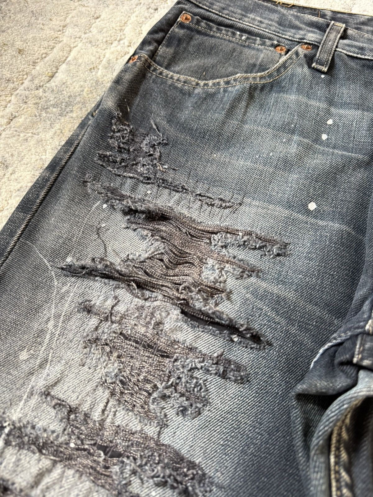 Levi's Rare Levis 517 Distressed Boro Shadow Fade Flared Jeans Size US 34 / EU 50 - 11 Thumbnail