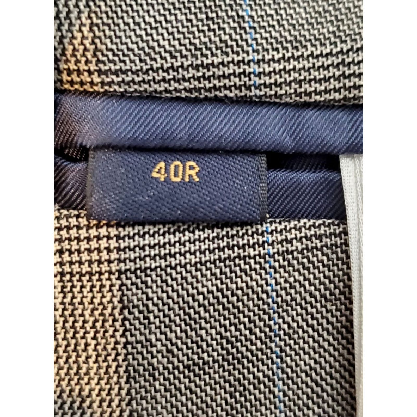 Brooks Brothers Brooks Brothers Sport Coat Glen Plaid Wool Fitzgerald Fit 40R Mens 346 Notch Lapel 2-Button 4-Button Sleeve Regular Gray Blue Size US XXS / EU 40 - 7 Thumbnail