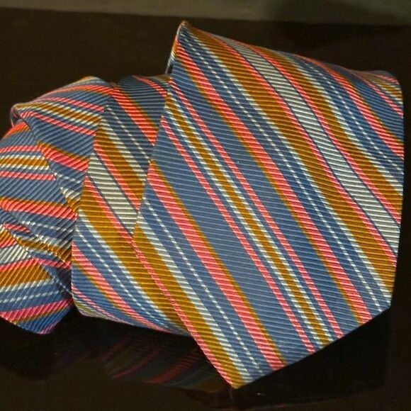 Christian Dior Monsieur × Dior Dior Mid Century Modern Neckwear Tie 100% All Silk Neon Oran Size ONE SIZE - 1 Thumbnail
