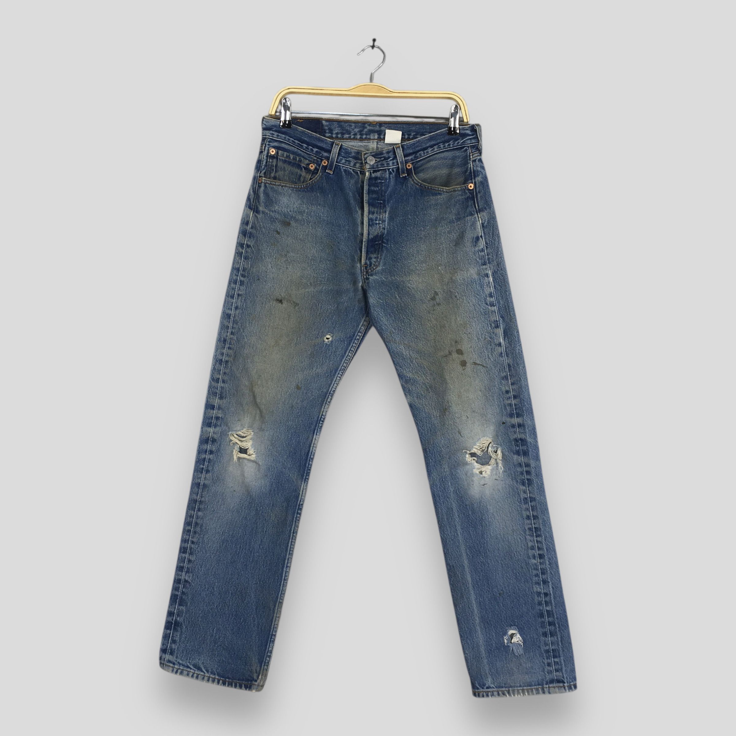 Size 30x30 Vintage 90s Levi's 501 Distressed Ripped Jeans