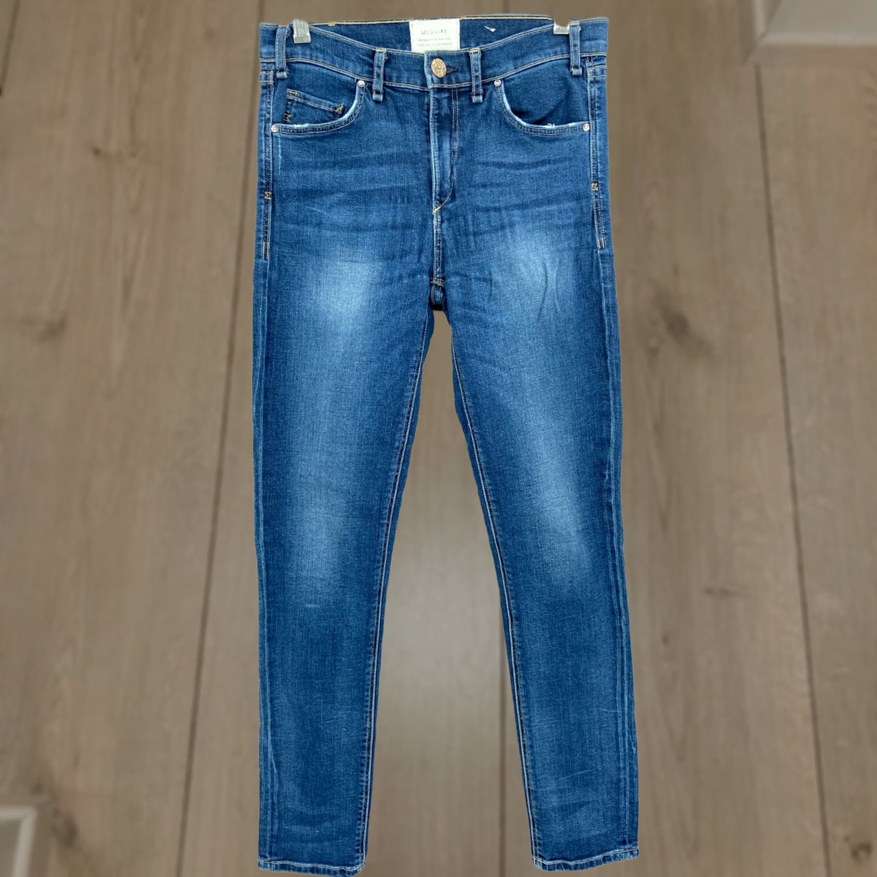 Vintage McGuire Jeans Womens Skinny High Waist Blue Medium Wash Stretch Newton 26 Size 26" / US 2 / IT 38 - 1 Thumbnail