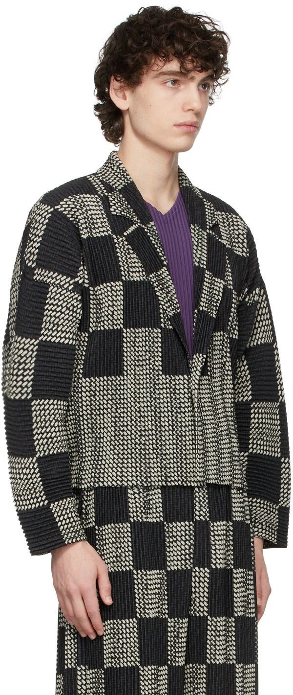 Homme Plisse Issey Miyake o1tko10426 Pleated Cropped Basket Jacket in Black Size US L / EU 52-54 / 3 - 2 Thumbnail