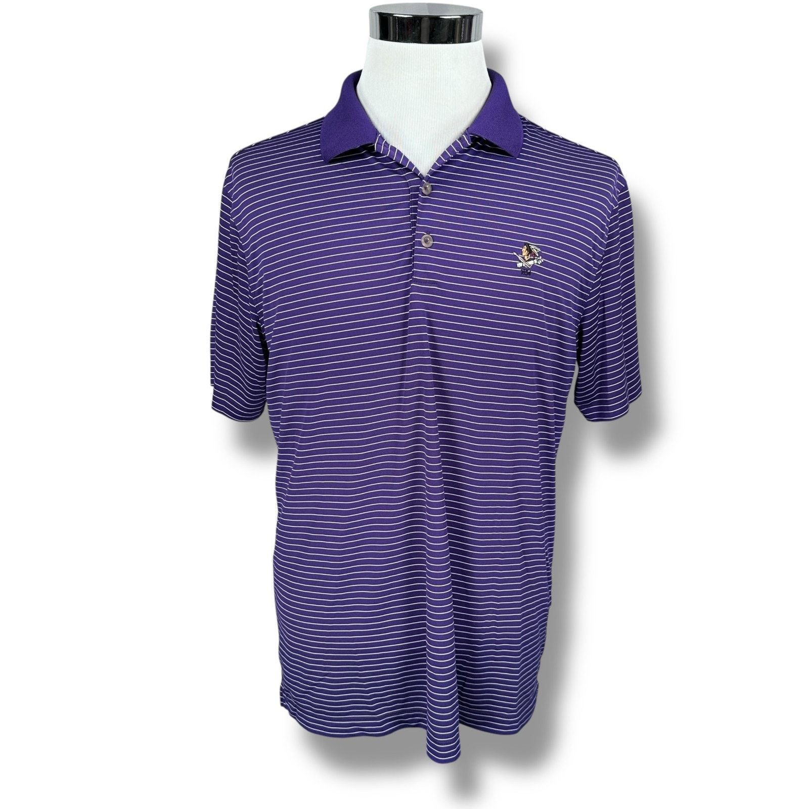 Nike Nike Golf Polo Shirt Men L Purple White Striped Cricket Club Size US L / EU 52-54 / 3 - 1 Thumbnail
