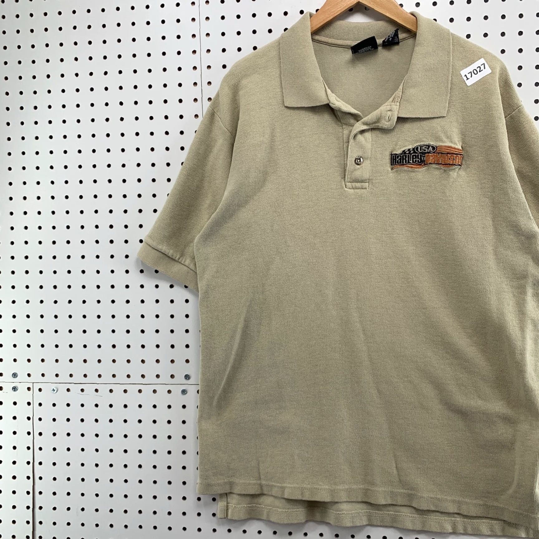 Harley Davidson VINTAGE Harley-Davidson Motorcycle Polo Shirt Brown Large Embroidered USA Made Size US L / EU 52-54 / 3 - 3 Thumbnail